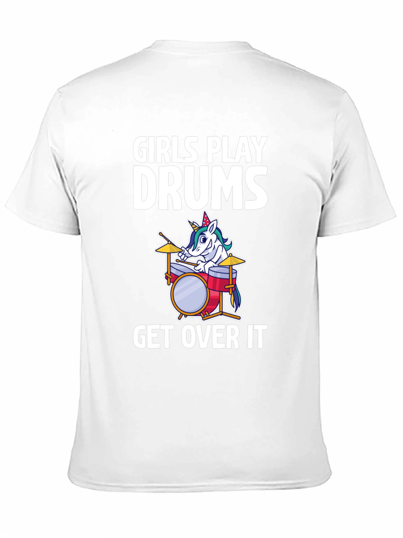 Girls Play Drums Unicorn T-Shirt