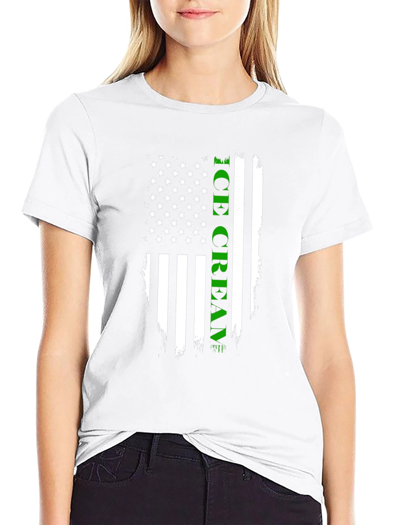 Ice Cream USA Flag Graphic T-Shirt