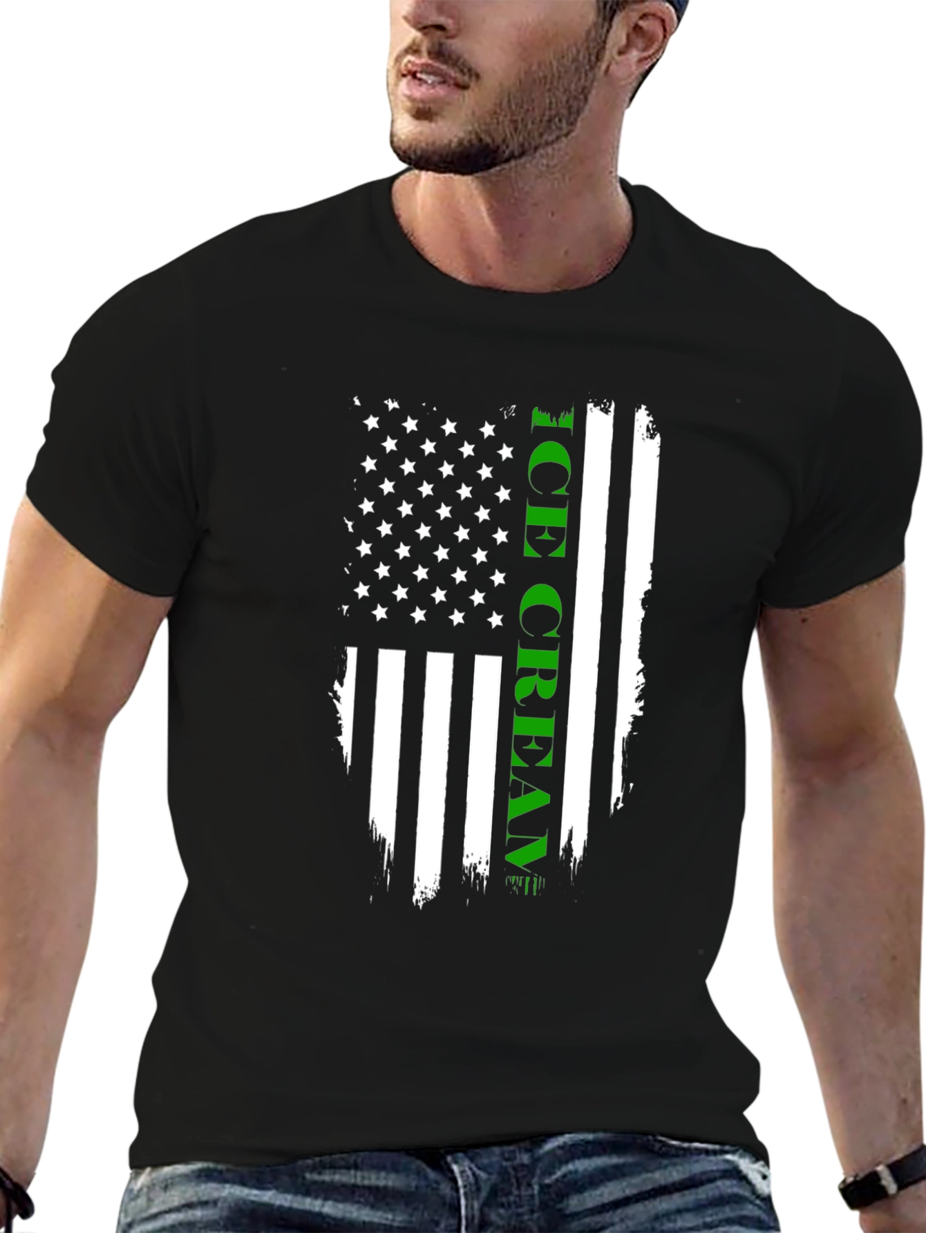 Ice Cream USA Flag Graphic T-Shirt