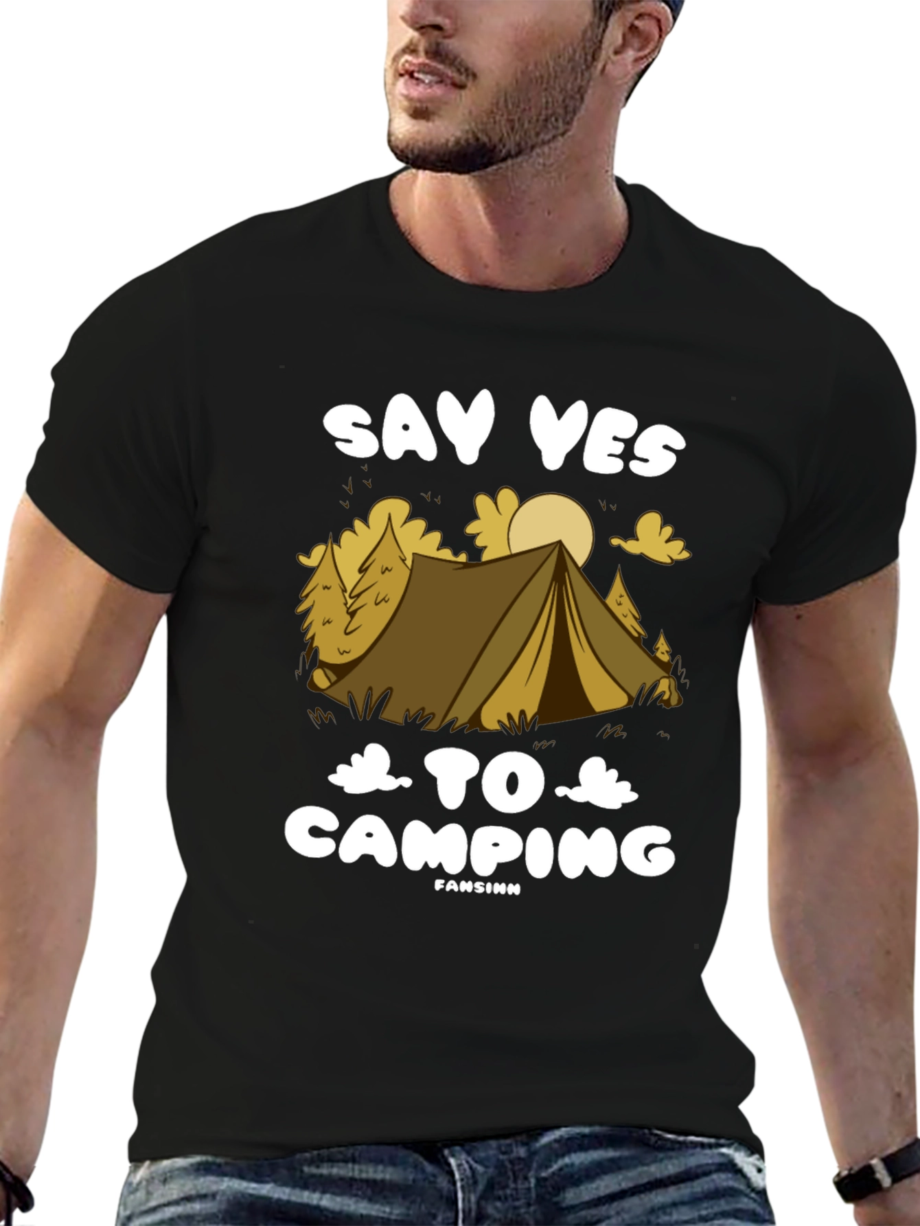Say Yes to Camping T-Shirt - Black