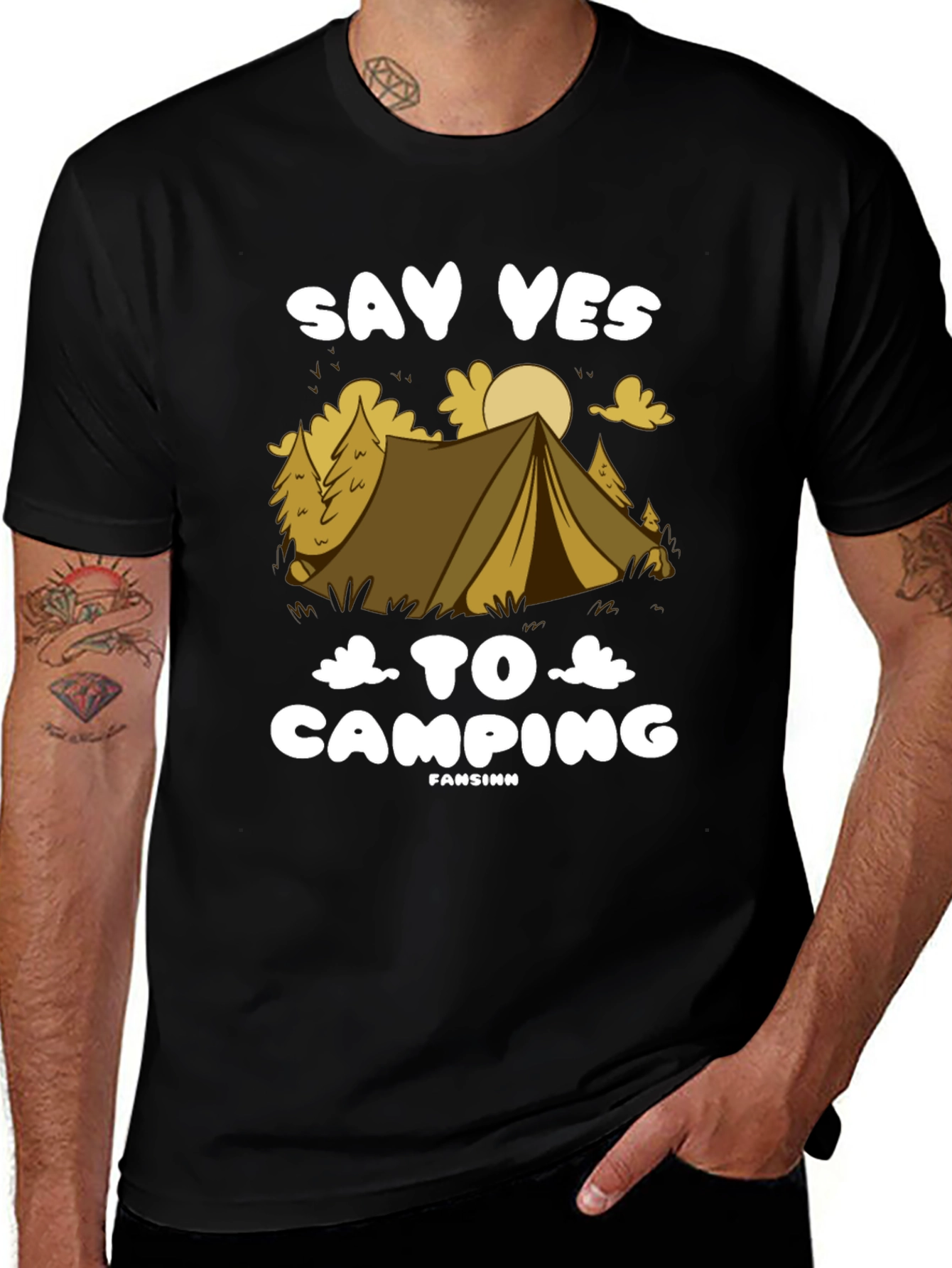 Say Yes to Camping T-Shirt - Black