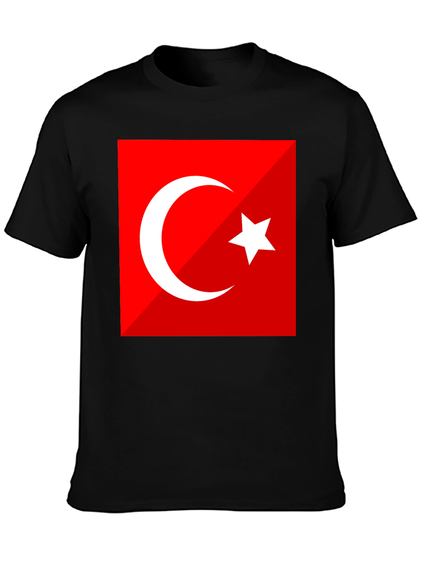 Turkey Flag Graphic Tee - Black Crew Neck