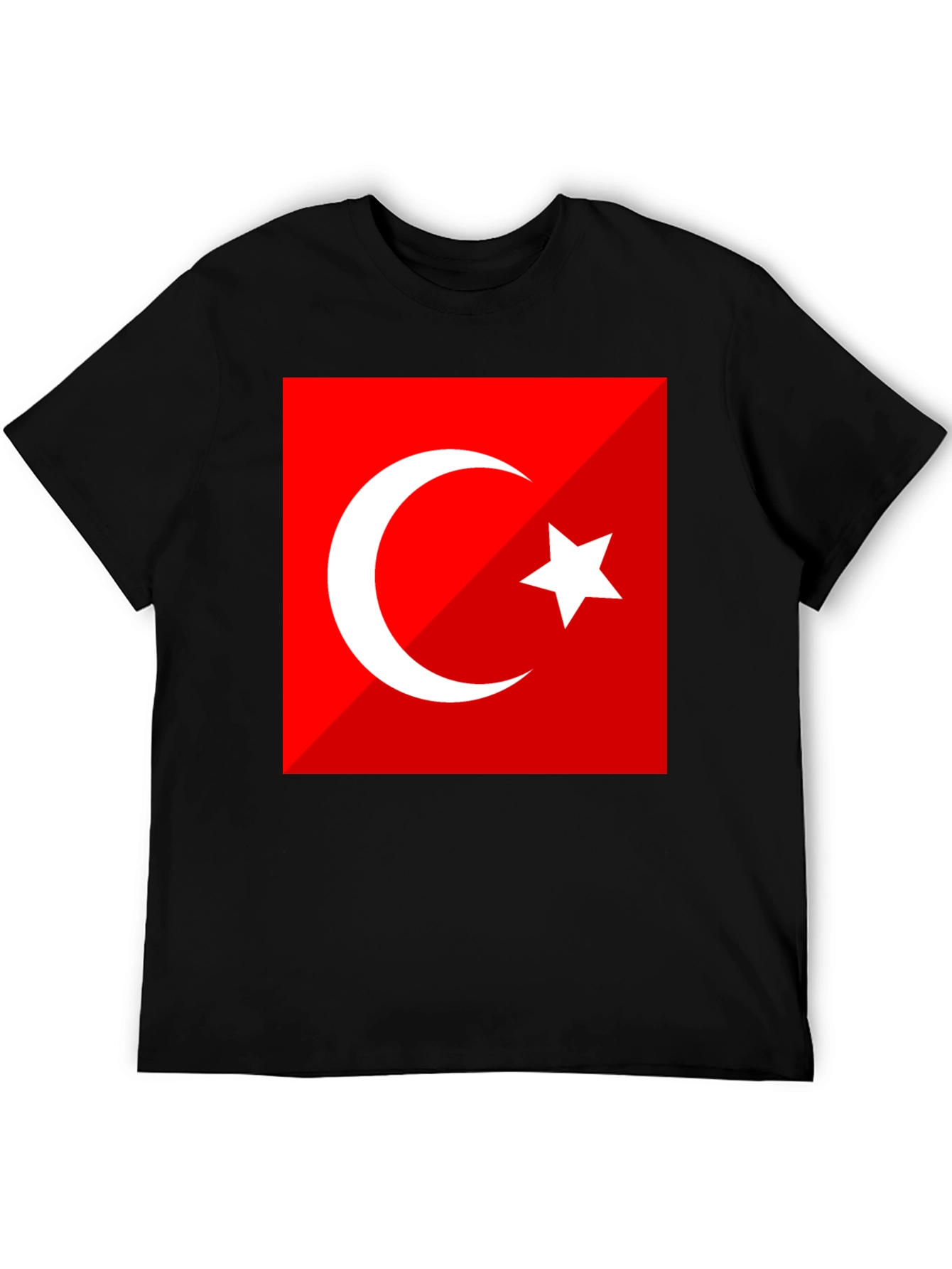 Turkey Flag Graphic Tee - Black Crew Neck