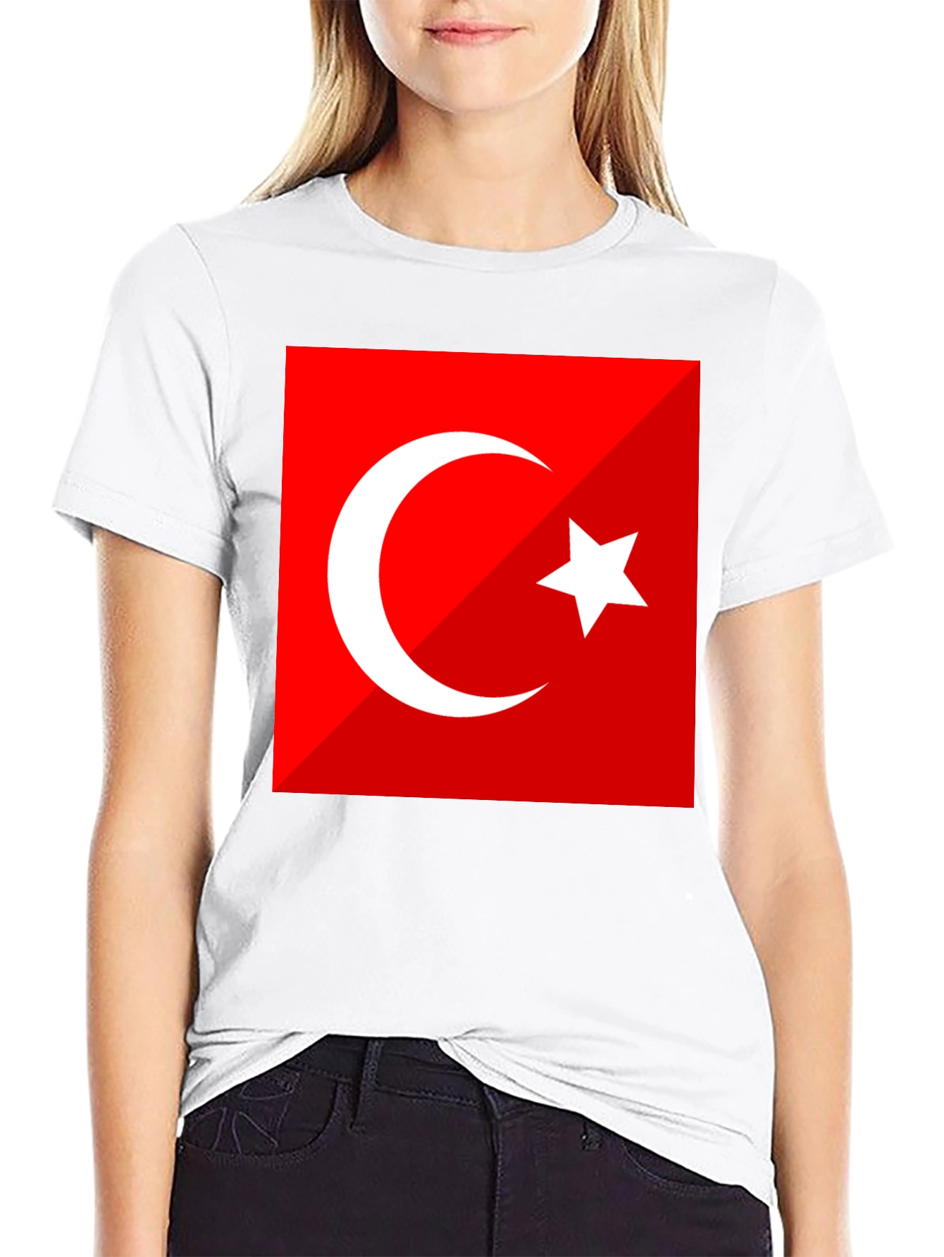 Turkey Flag Graphic Tee - Black Crew Neck