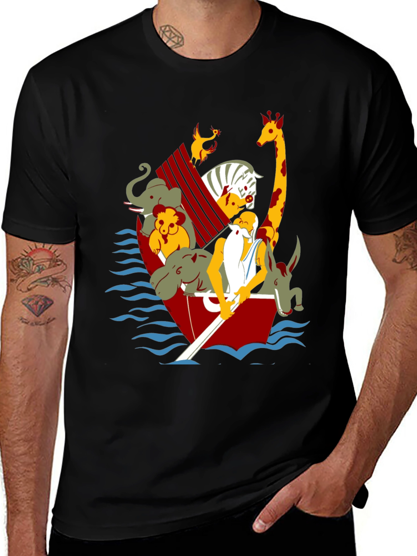 Noahs Ark Graphic Tee - Unisex Black T-Shirt