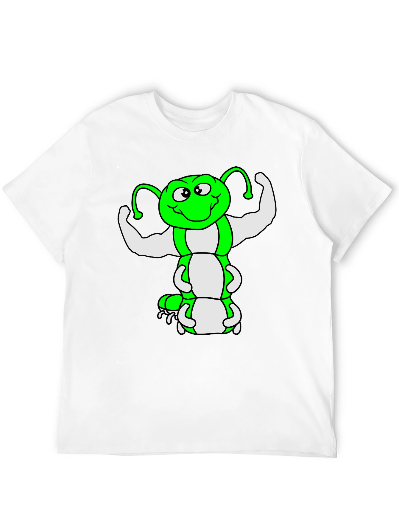 Funny Muscled Caterpillar Graphic T-Shirt