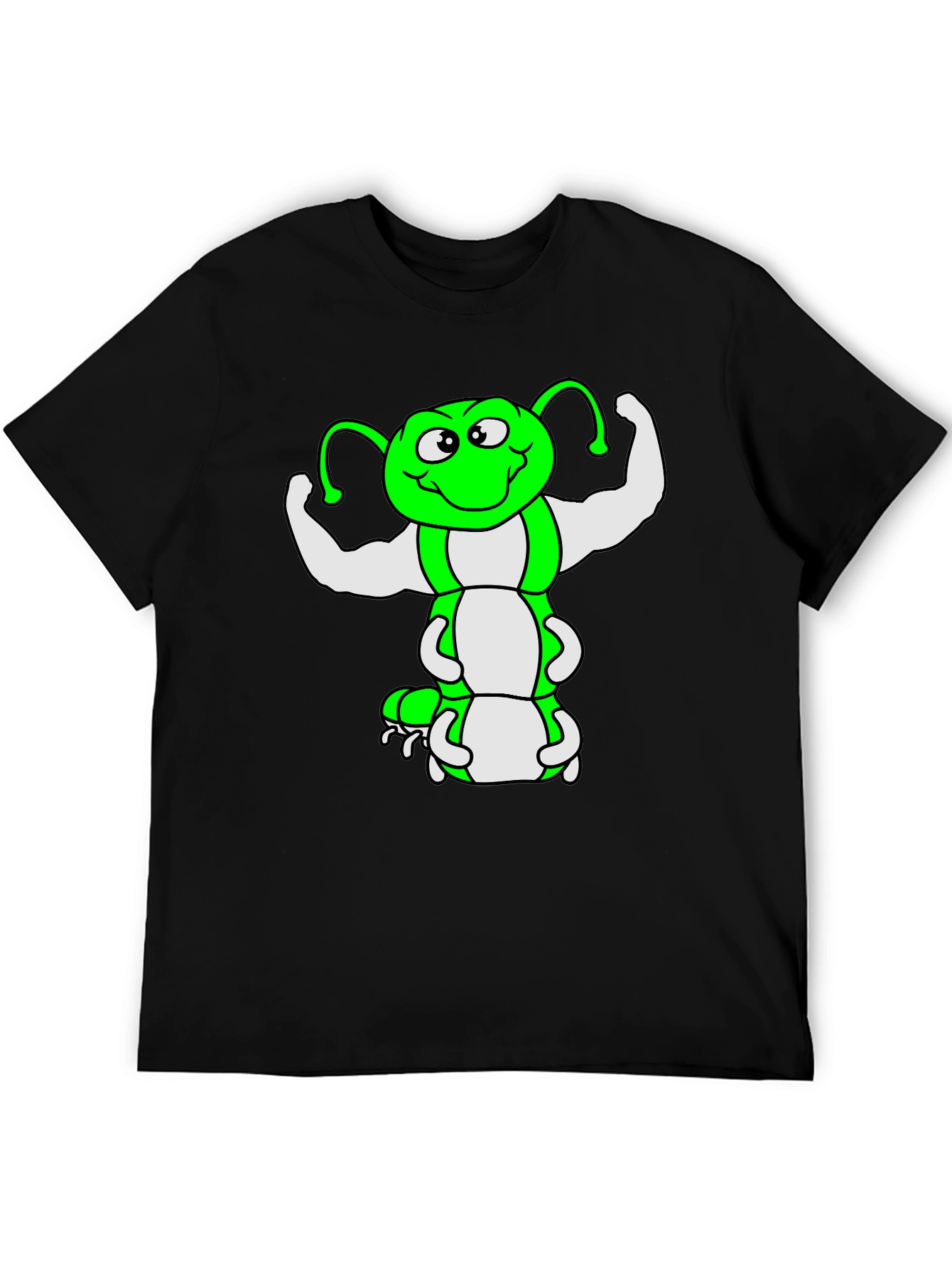 Funny Muscled Caterpillar Graphic T-Shirt