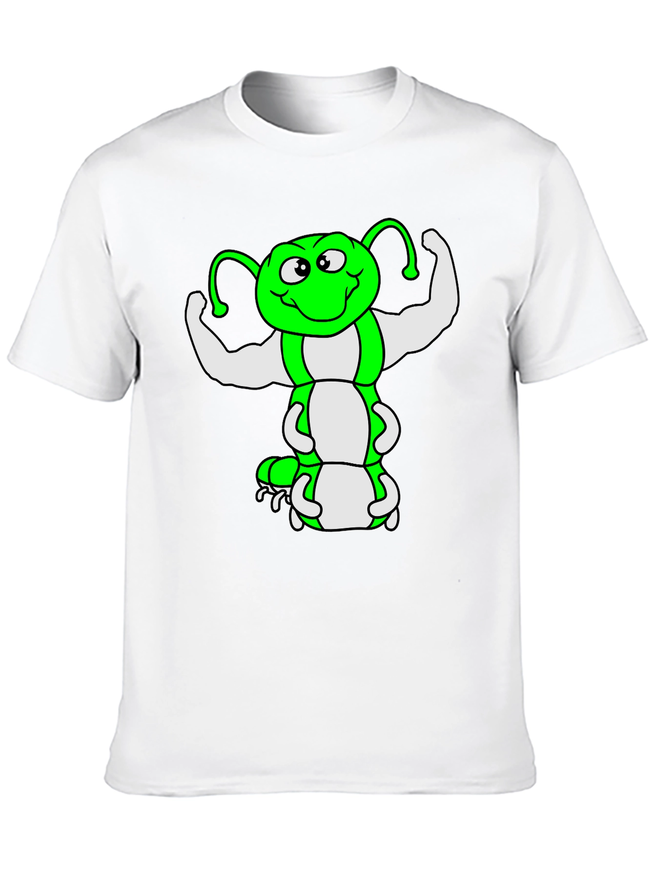 Funny Muscled Caterpillar Graphic T-Shirt