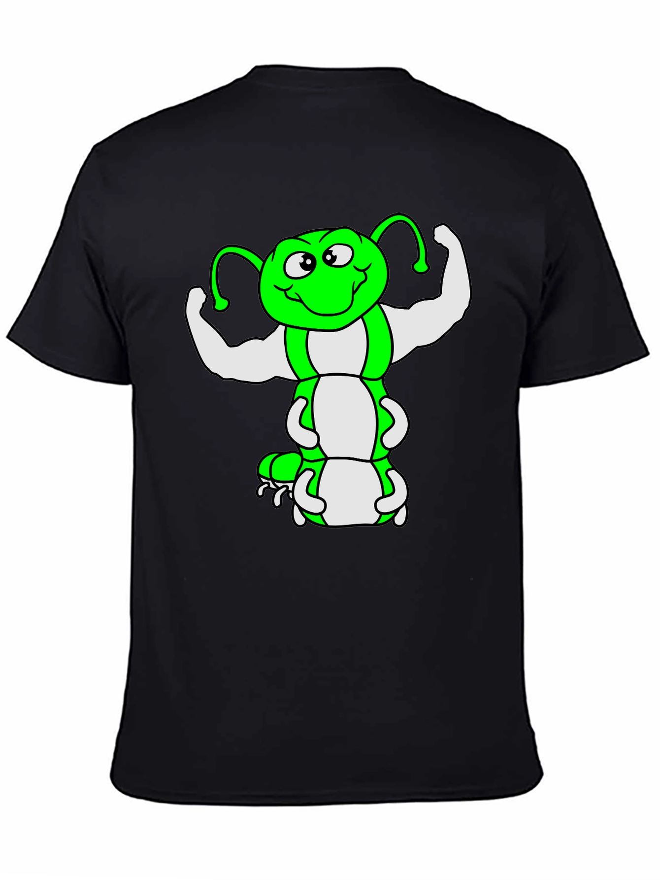 Funny Muscled Caterpillar Graphic T-Shirt