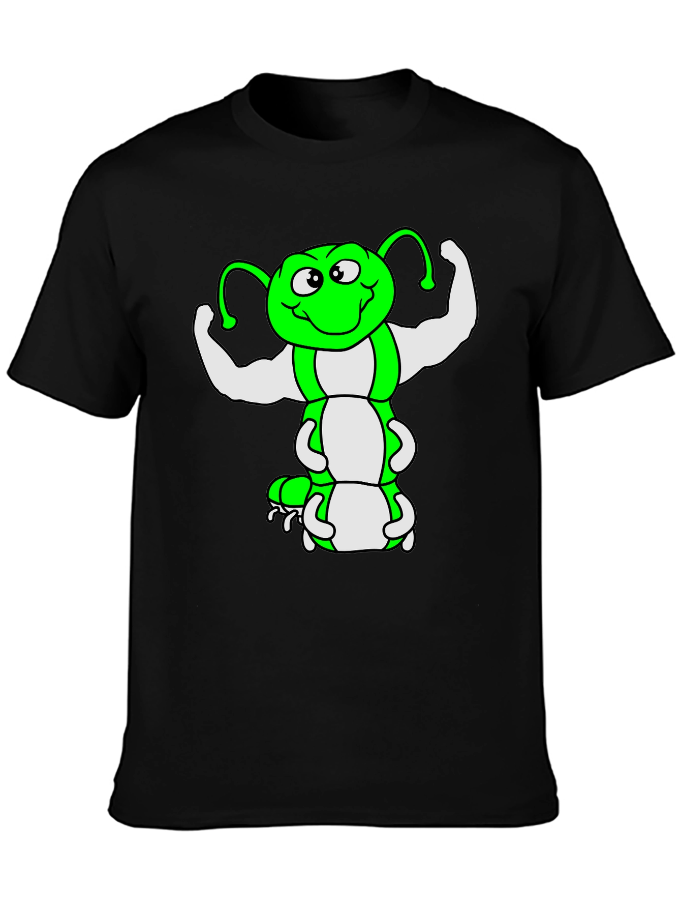 Funny Muscled Caterpillar Graphic T-Shirt