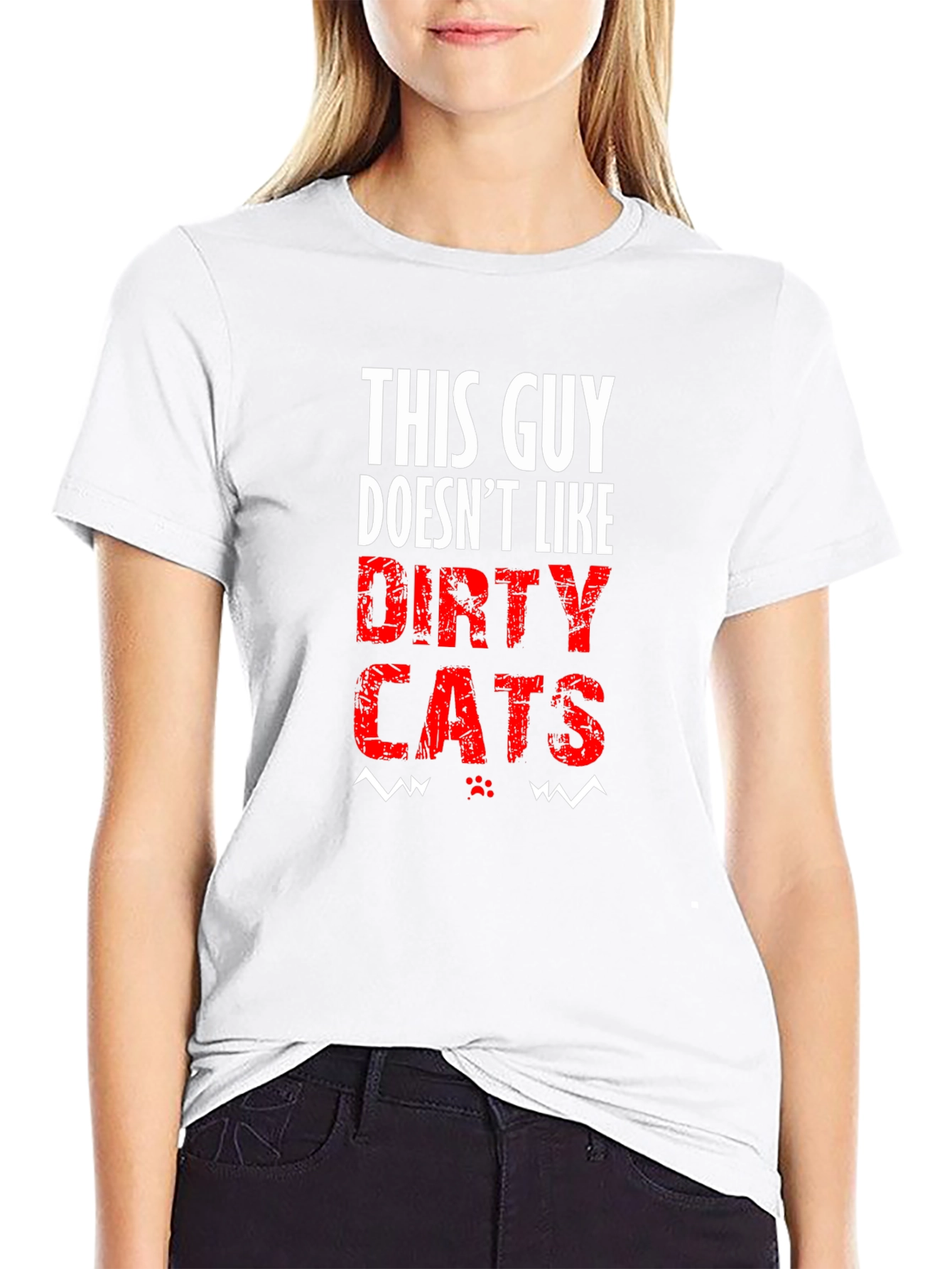 This Guy Doesnt Like Dirty Cats Black T-Shirt