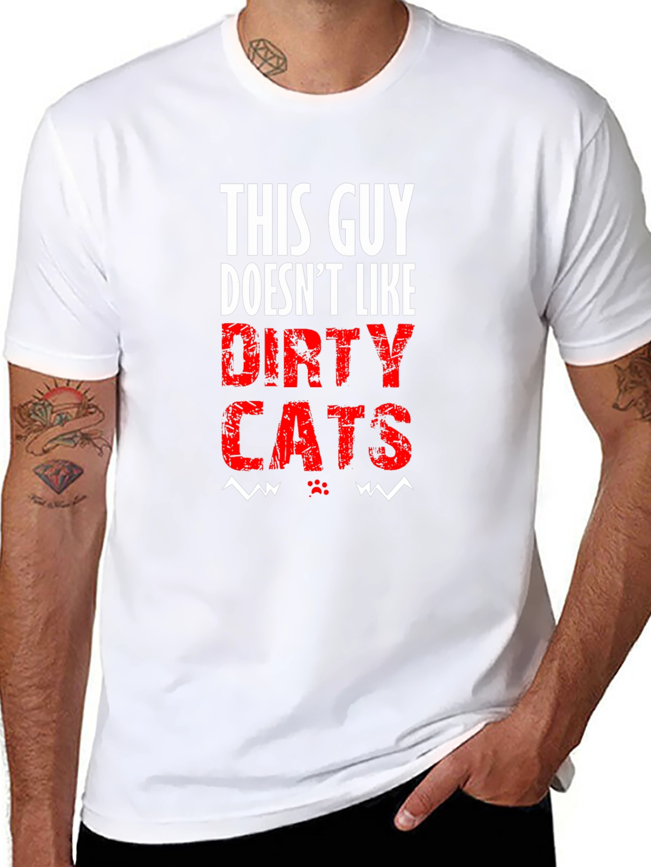 This Guy Doesnt Like Dirty Cats Black T-Shirt