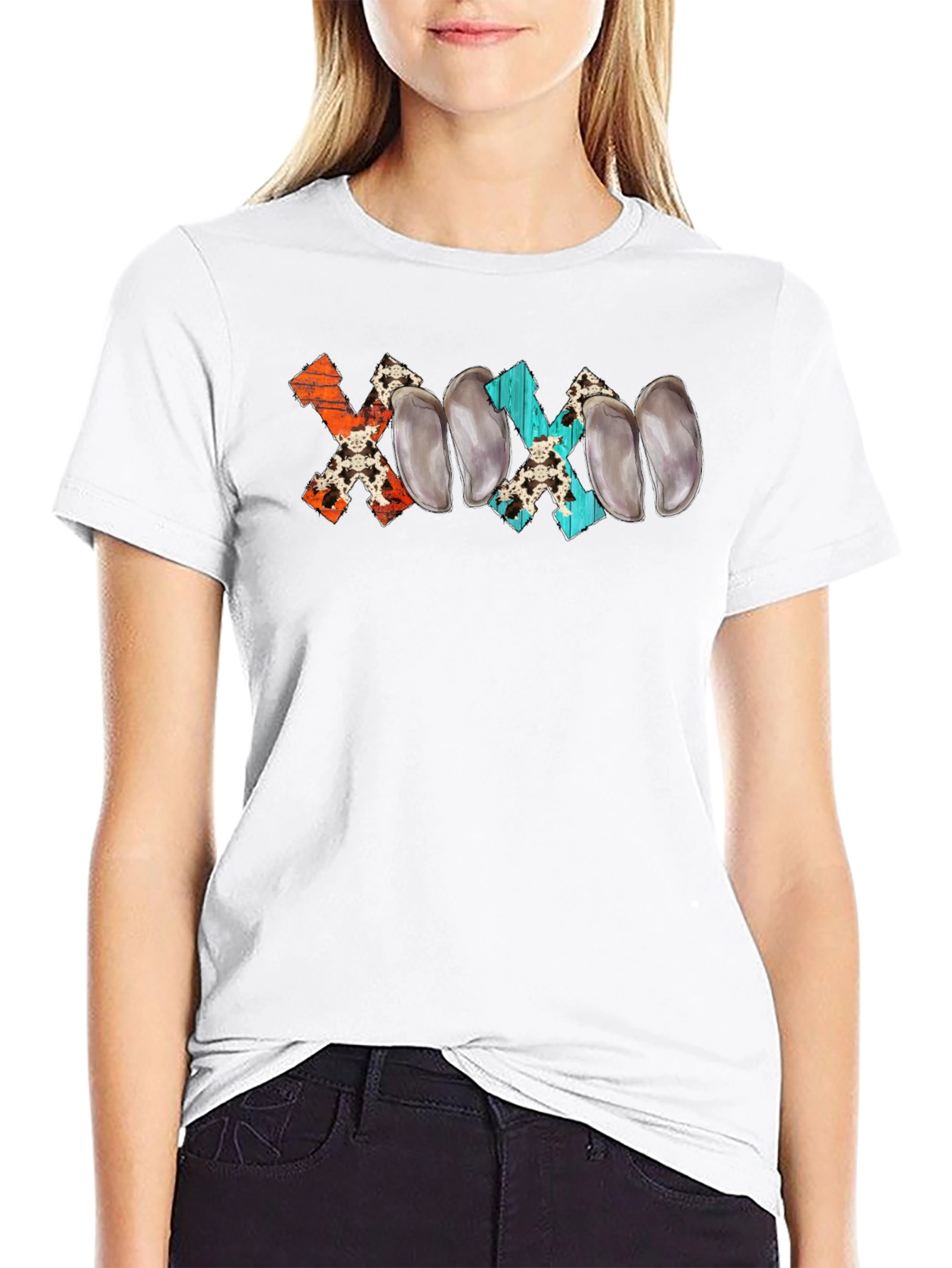 Novelty XOXO Black Graphic Tee