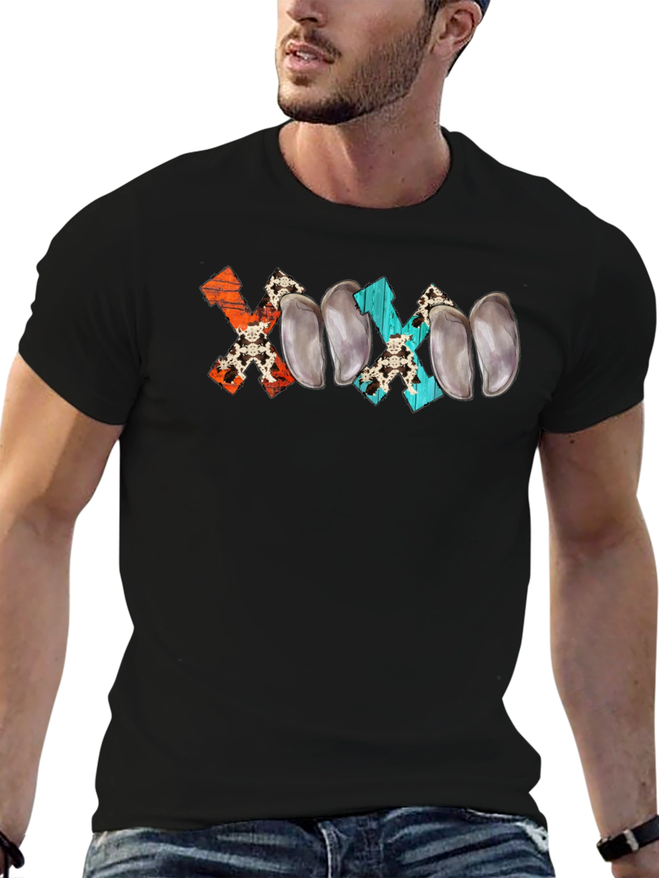 Novelty XOXO Black Graphic Tee