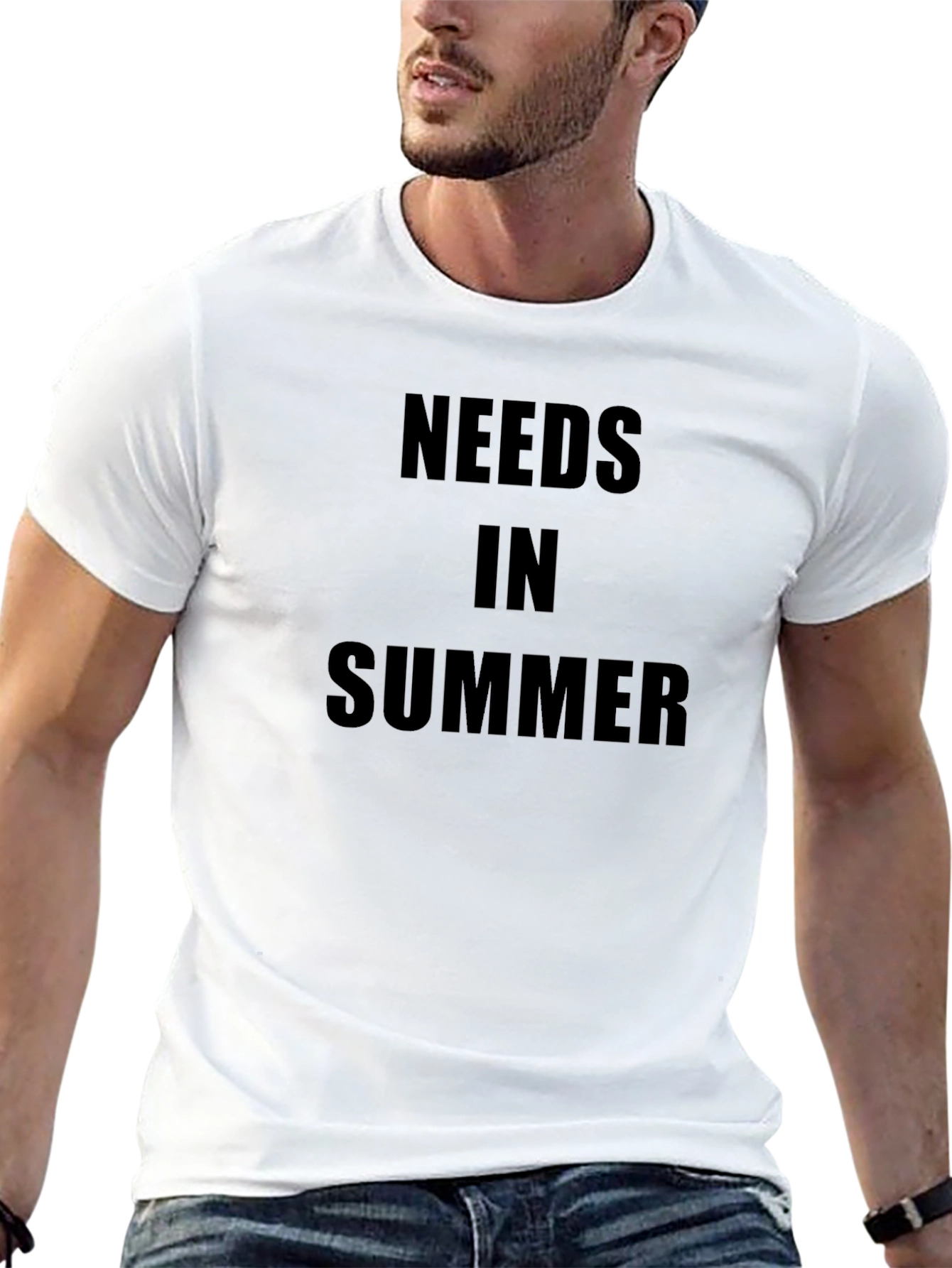 Needs in Summer Black T-Shirt