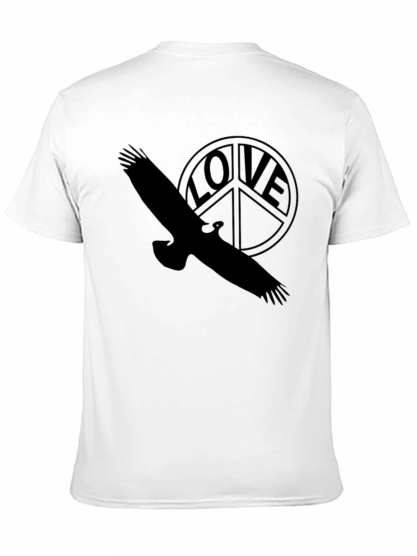 Peace & Love Bird Graphic Tee - Black