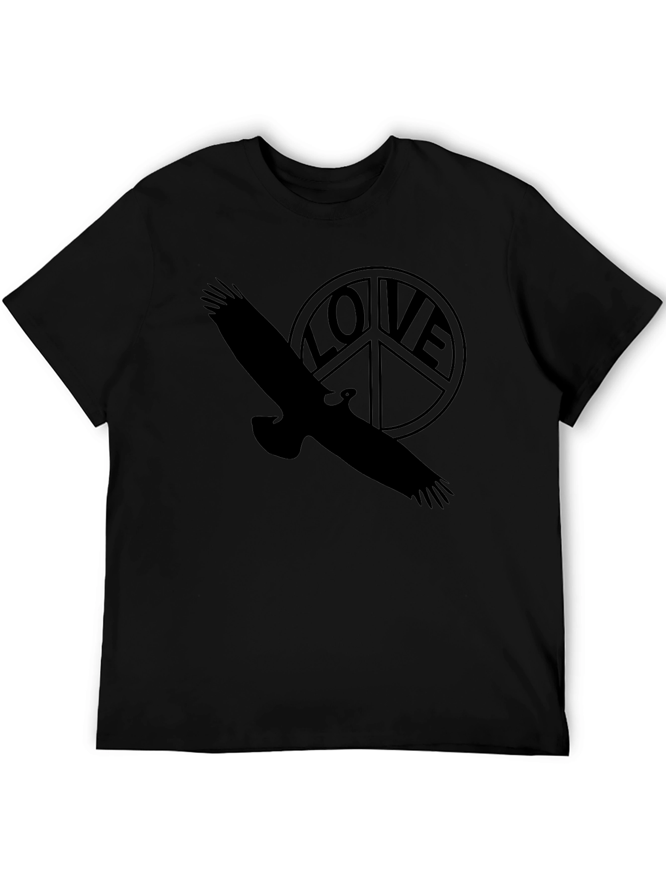 Peace & Love Bird Graphic Tee - Black