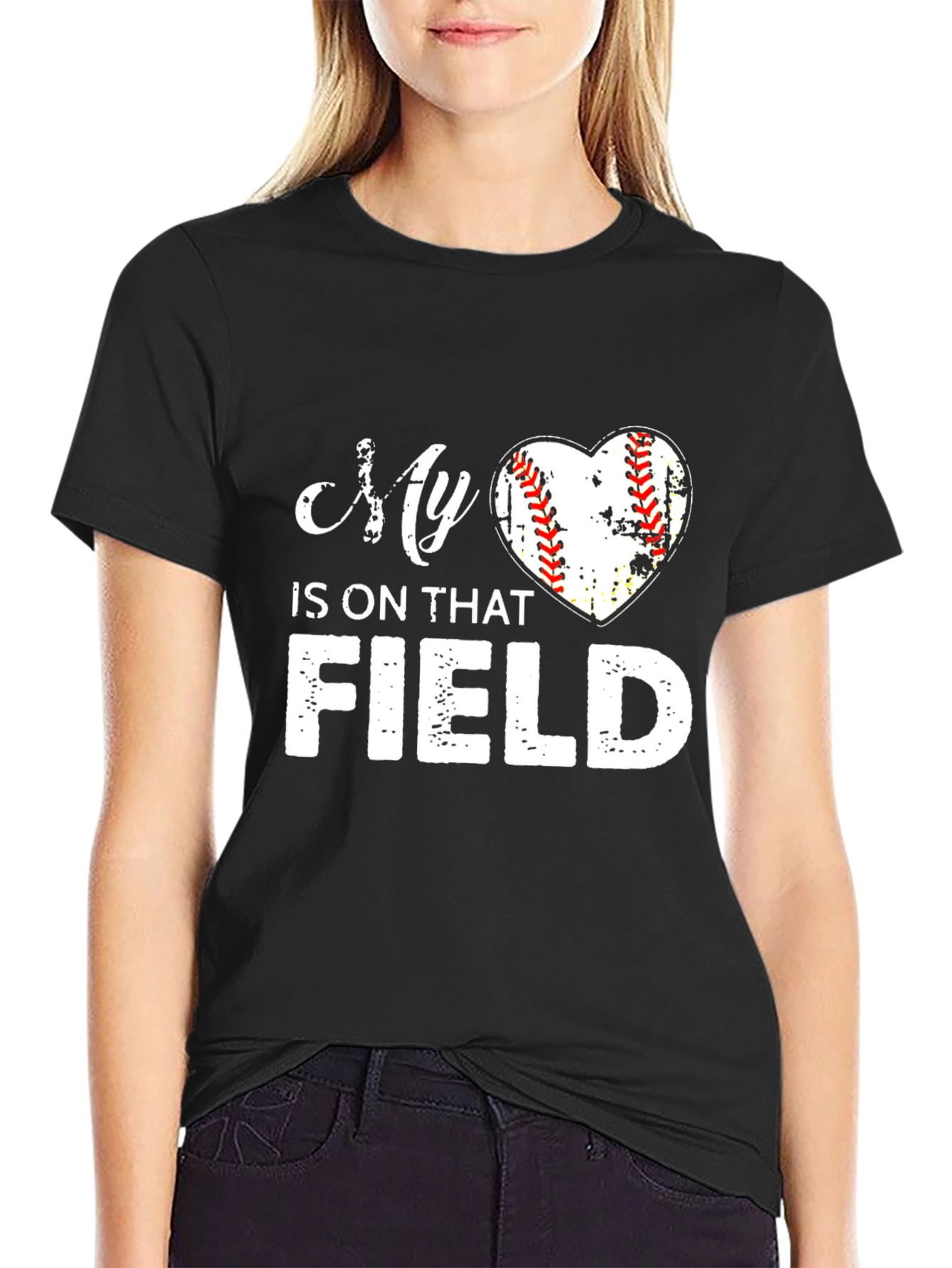 My Heart is on That Field Baseball T-Shirt