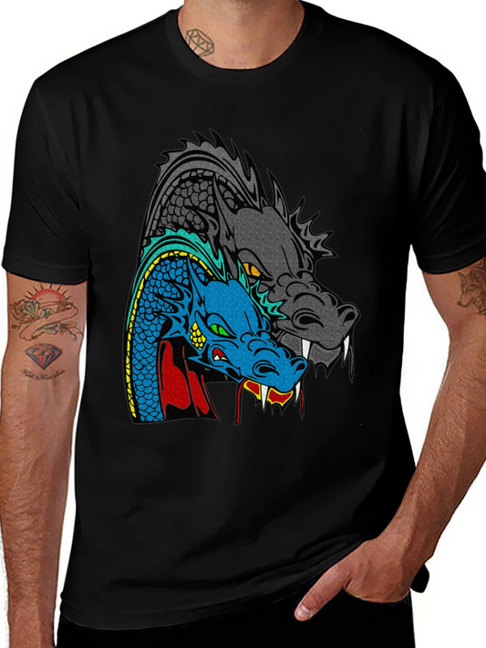 Dragon Graphic T-Shirt - Two Headed Beast Design