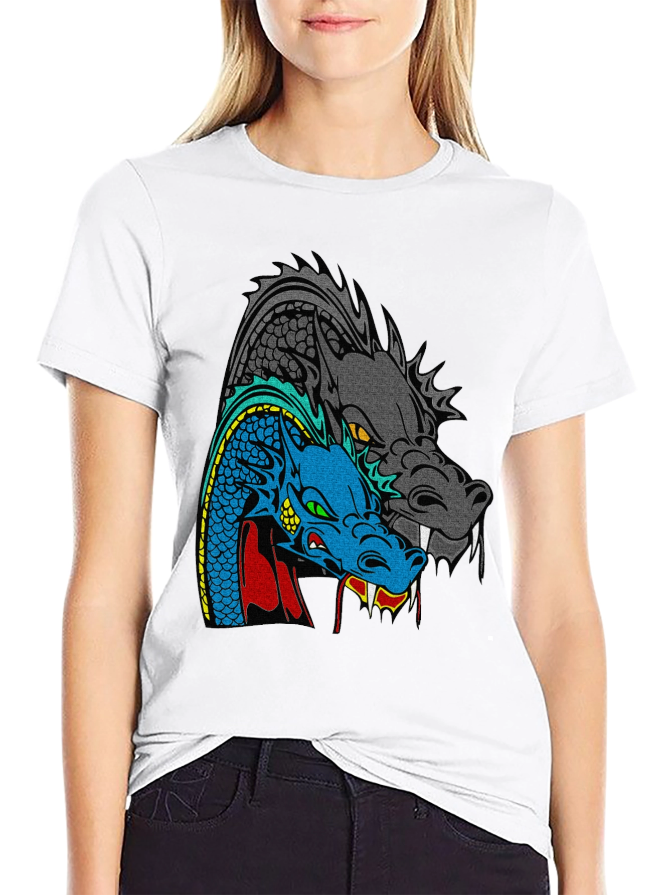 Dragon Graphic T-Shirt - Two Headed Beast Design