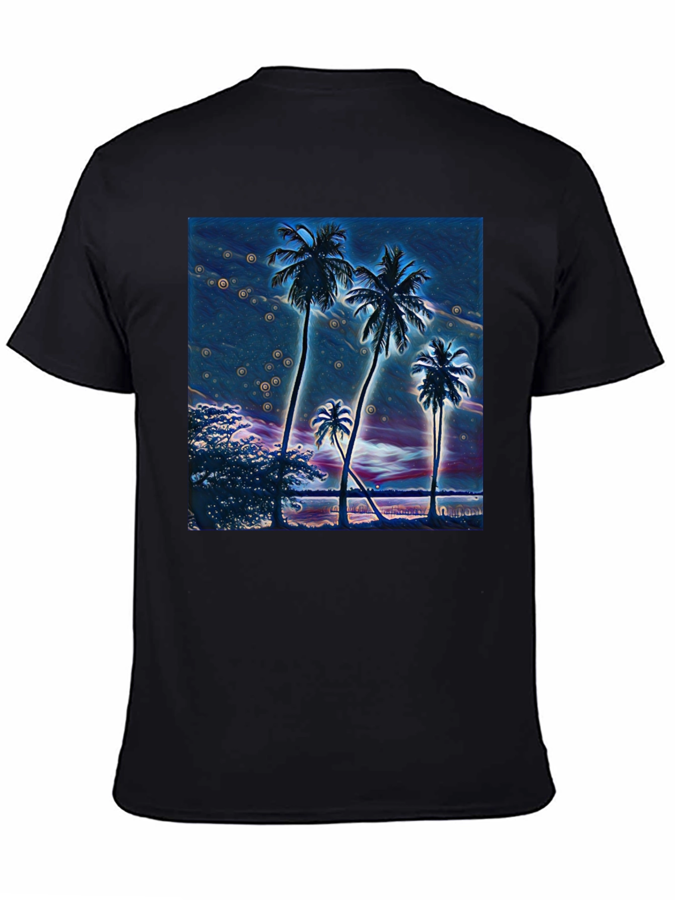 Tropical Palm Tree Graphic Black T-Shirt