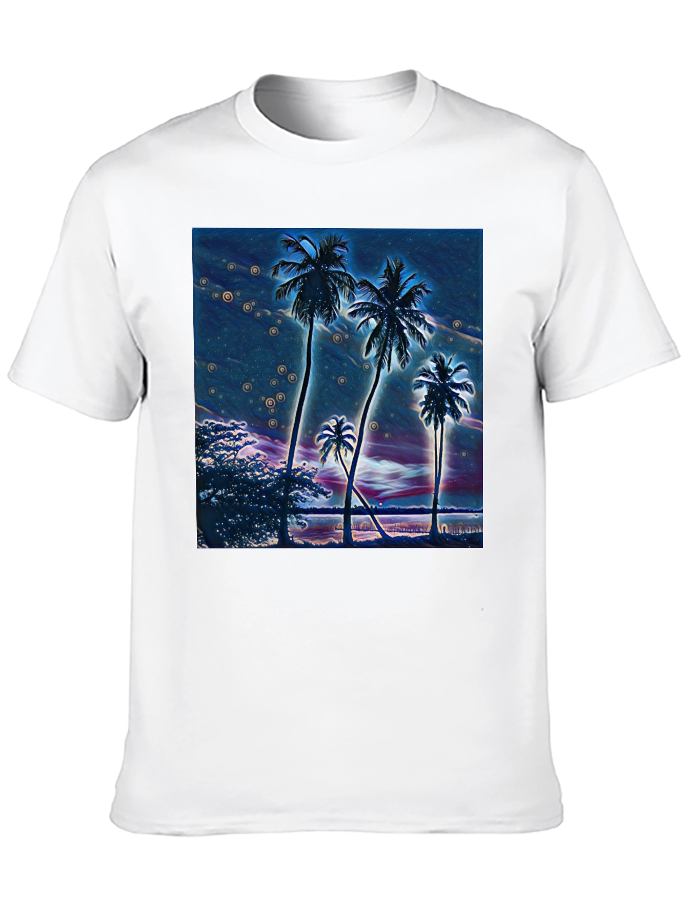 Tropical Palm Tree Graphic Black T-Shirt