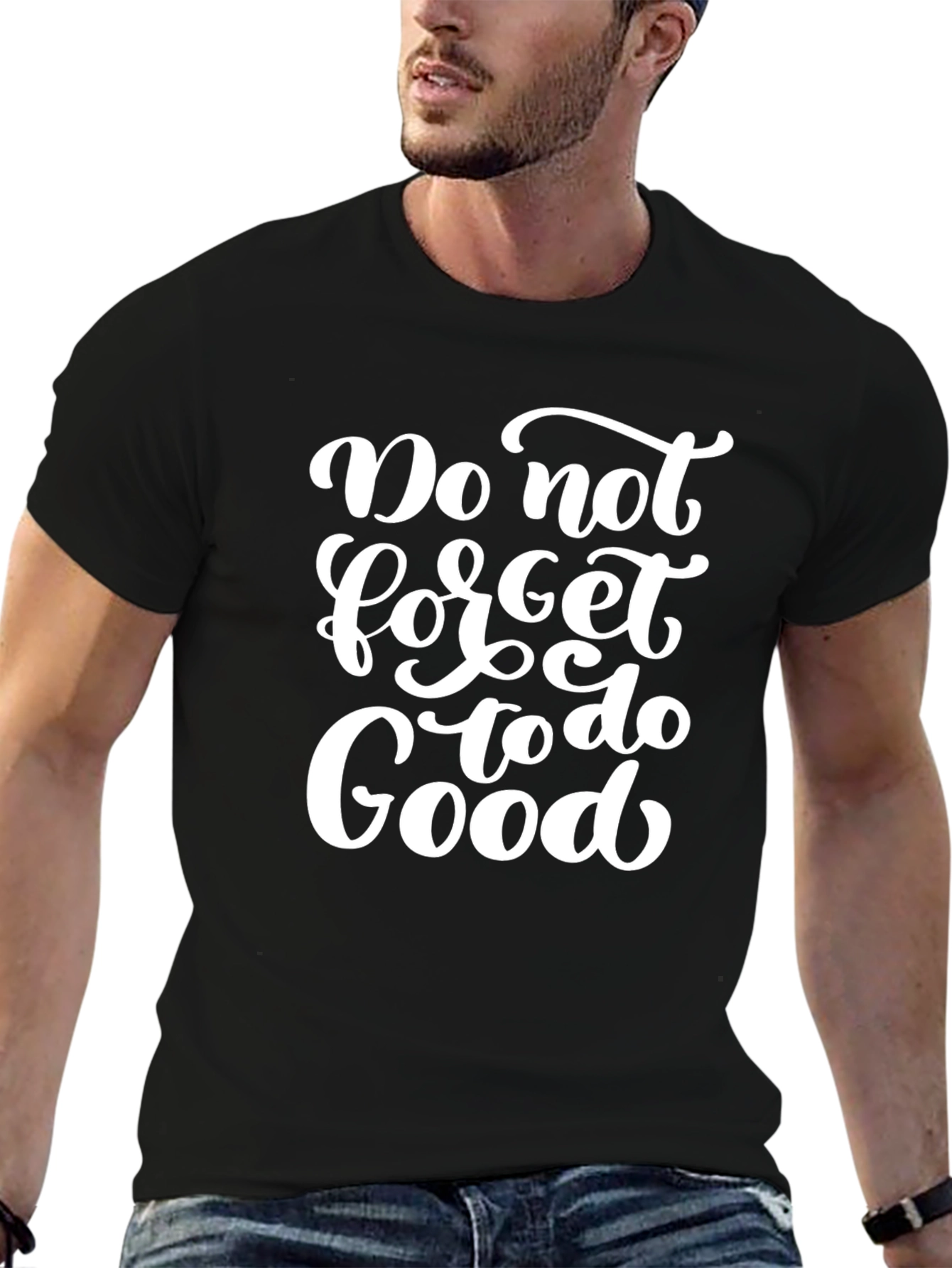 Do Good Black Graphic Tee for Men