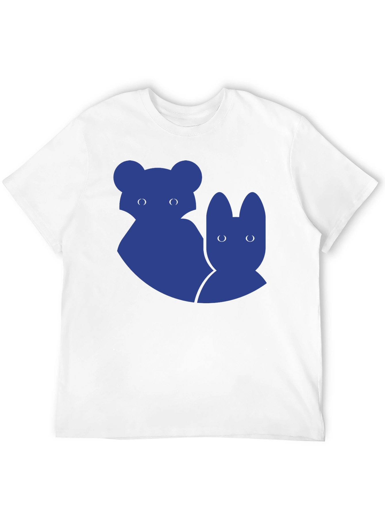 Unique Blue Animal Graphic Black T-Shirt