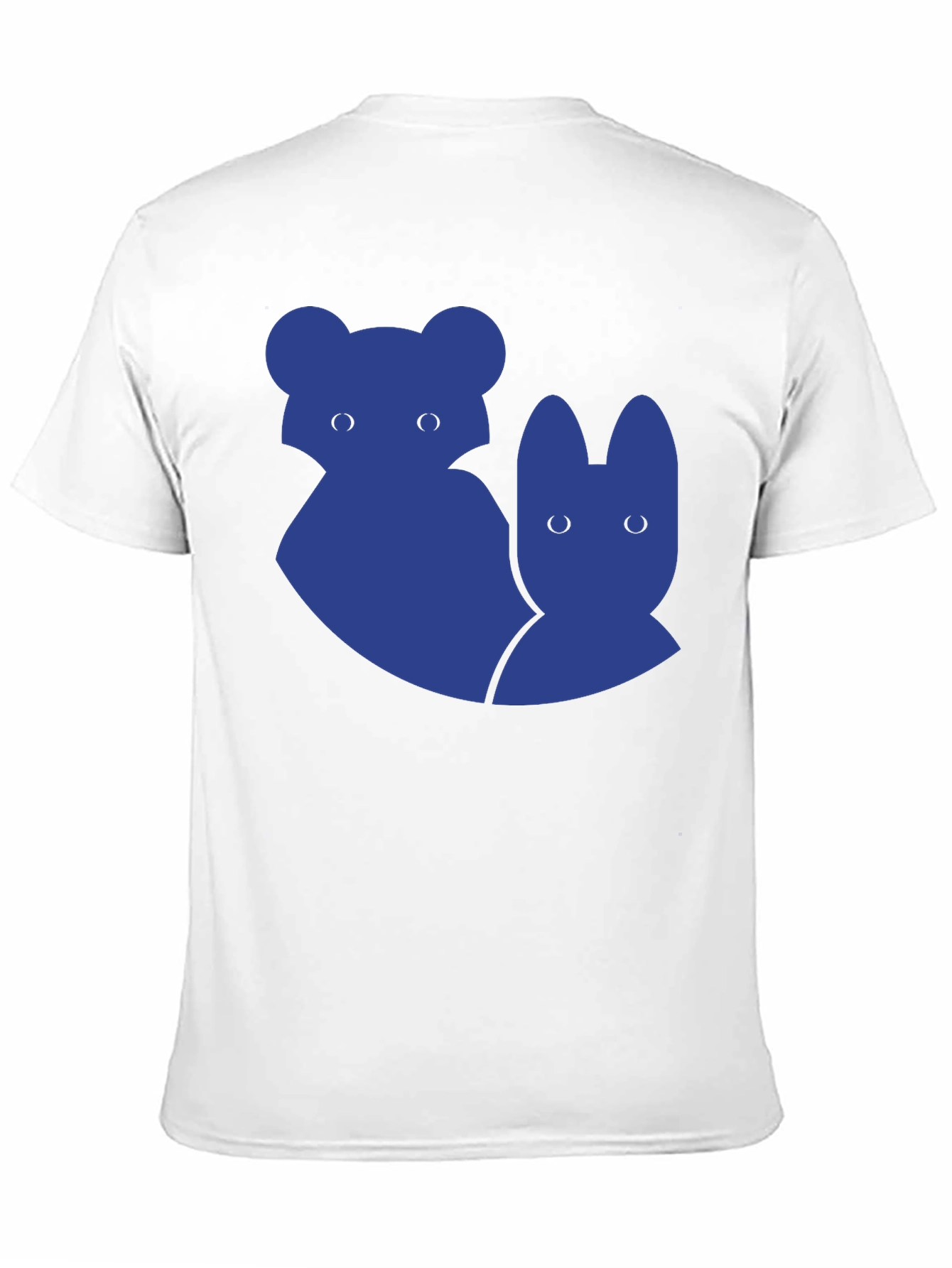 Unique Blue Animal Graphic Black T-Shirt