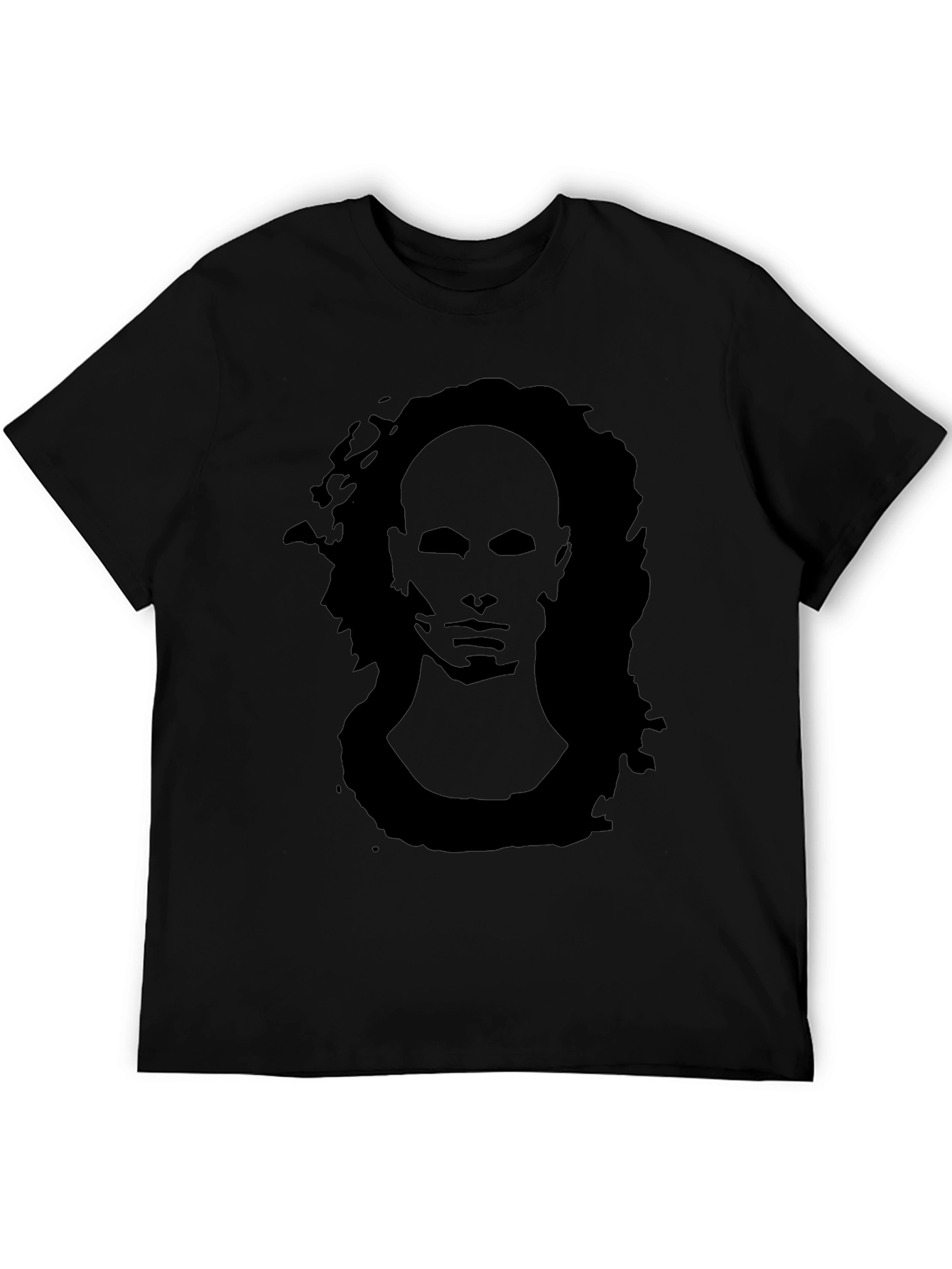 Abstract Face Graphic Black T-Shirt