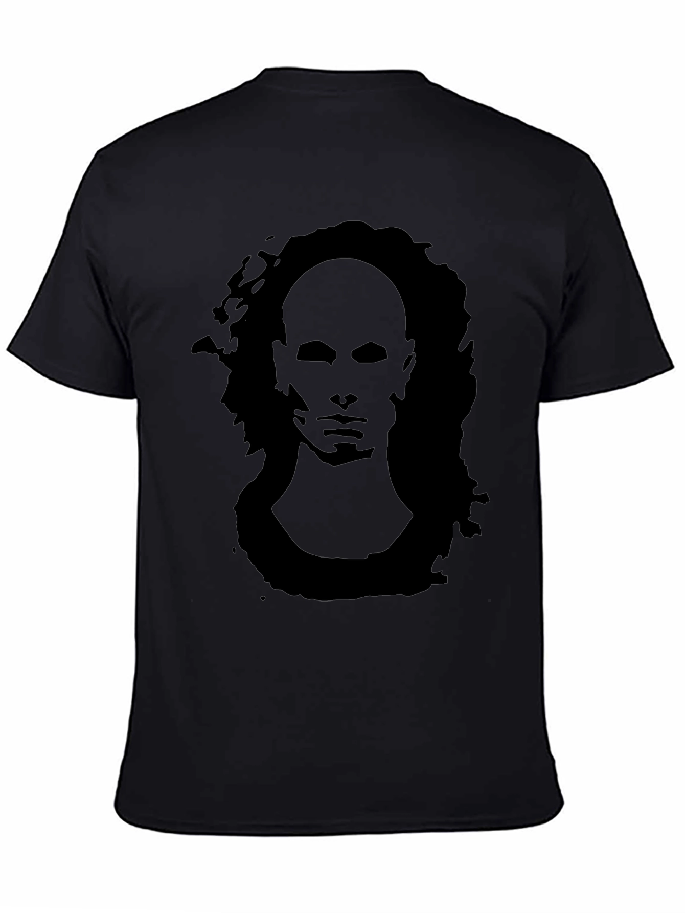 Abstract Face Graphic Black T-Shirt
