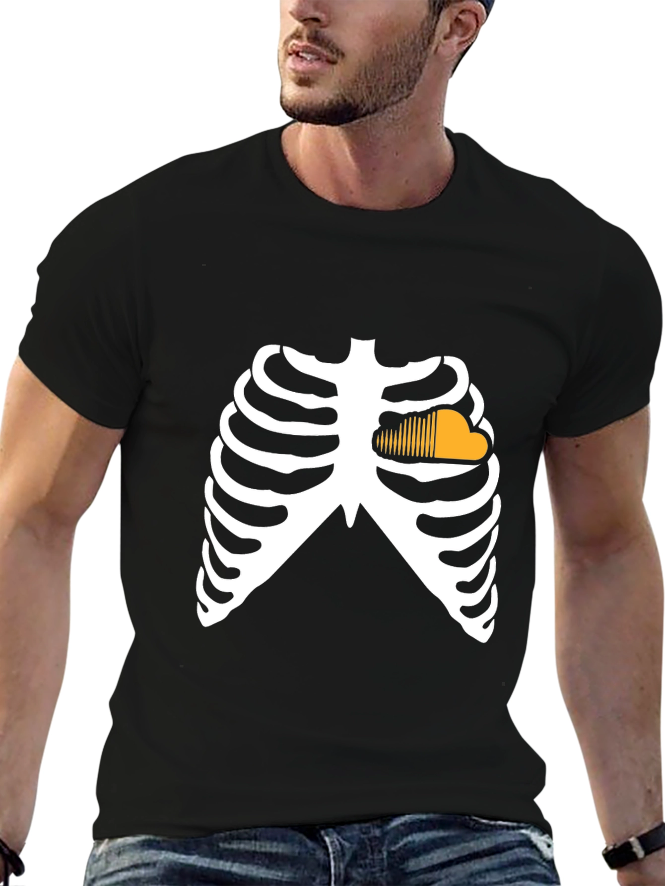 Funny Skeleton Ribcage SoundCloud Halloween T-Shirt