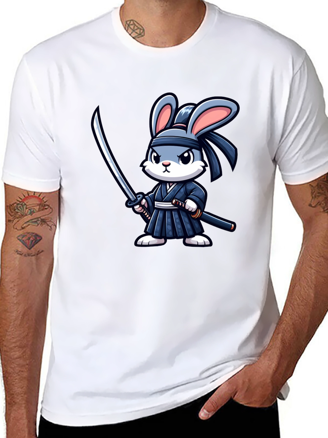 Ninja Rabbit Graphic Tee - Black