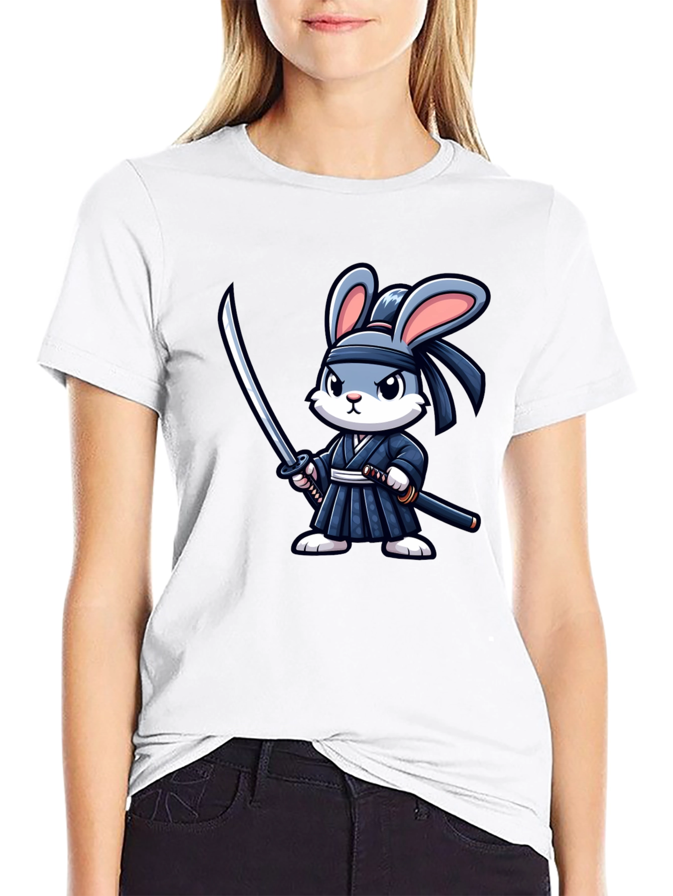 Ninja Rabbit Graphic Tee - Black