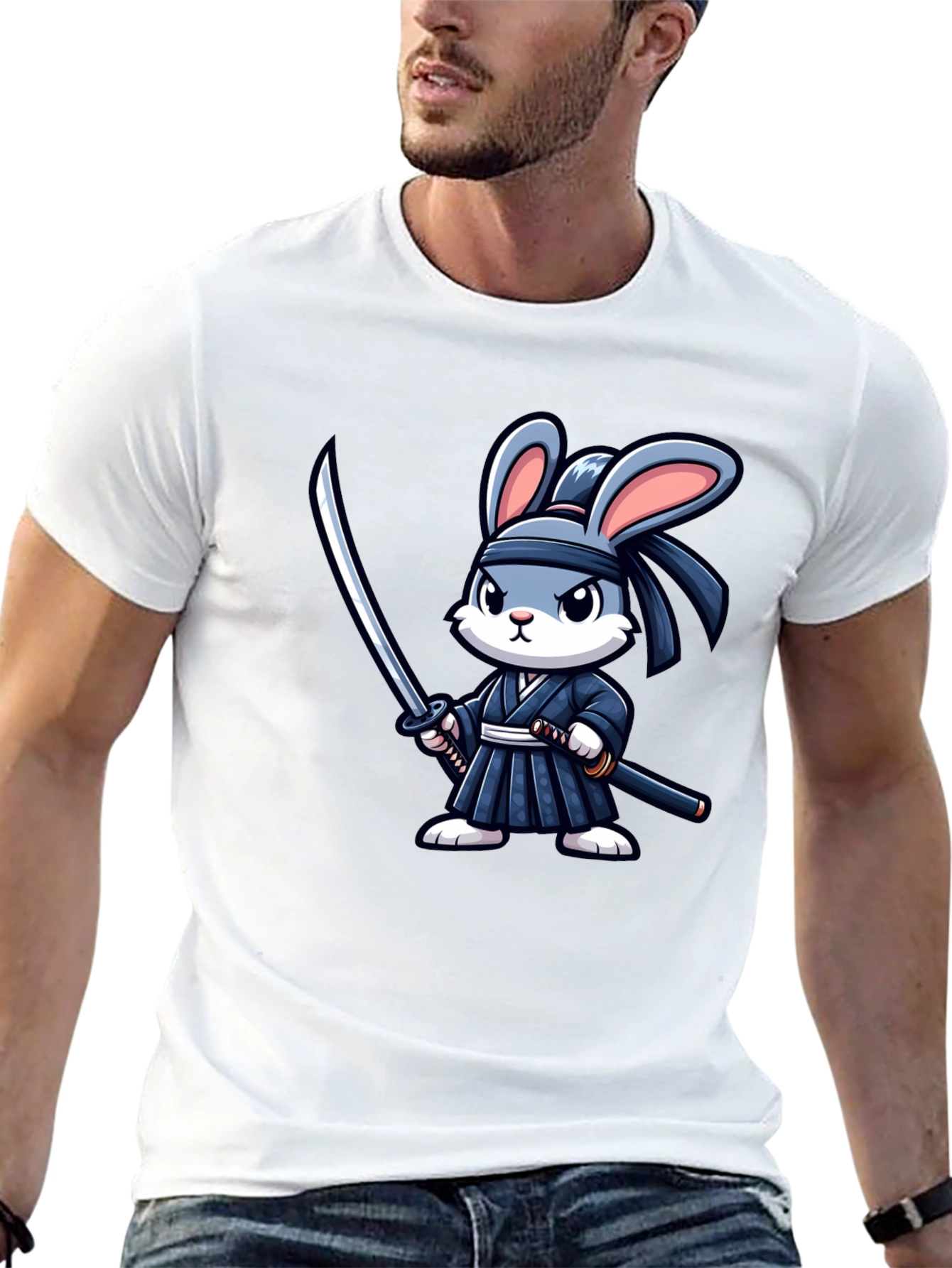 Ninja Rabbit Graphic Tee - Black