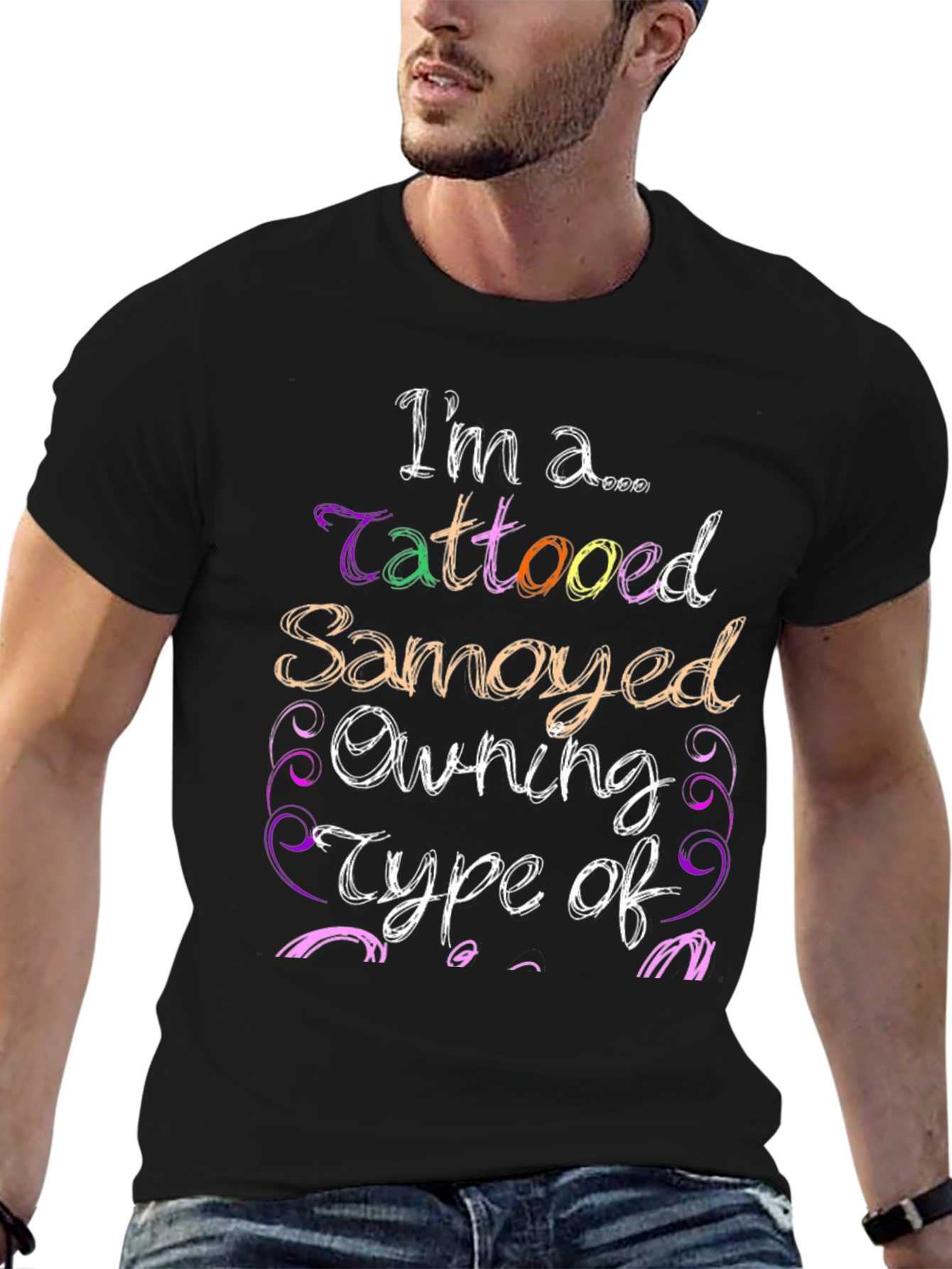 Tattooed Samoyed Owner Graphic T-Shirt
