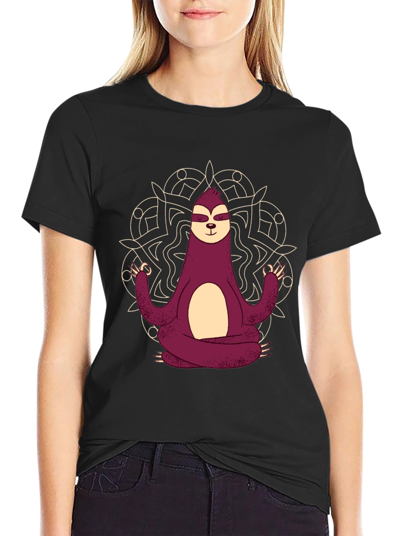 Meditating Sloth Graphic Tee - Relaxed Fit