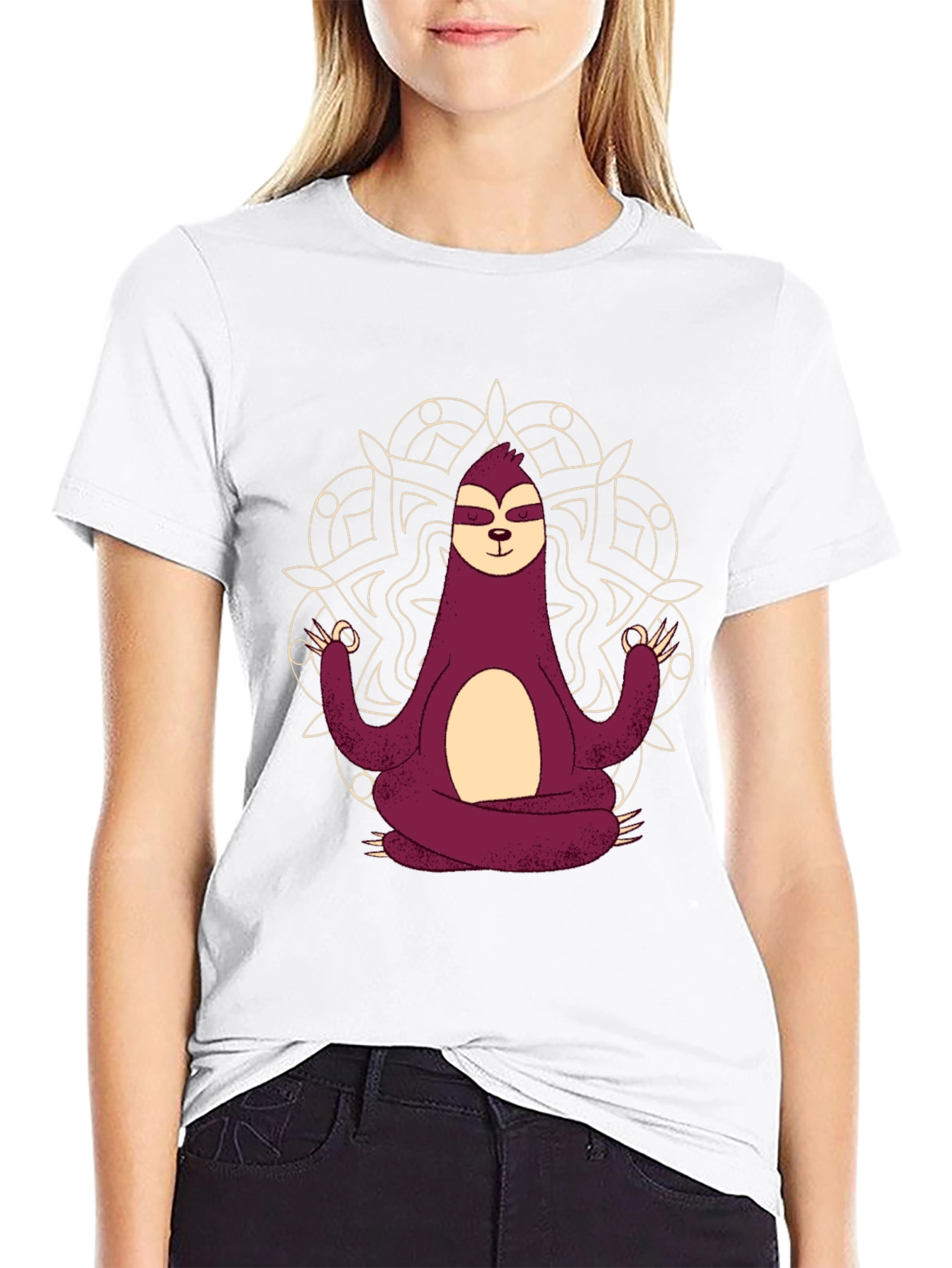 Meditating Sloth Graphic Tee - Relaxed Fit