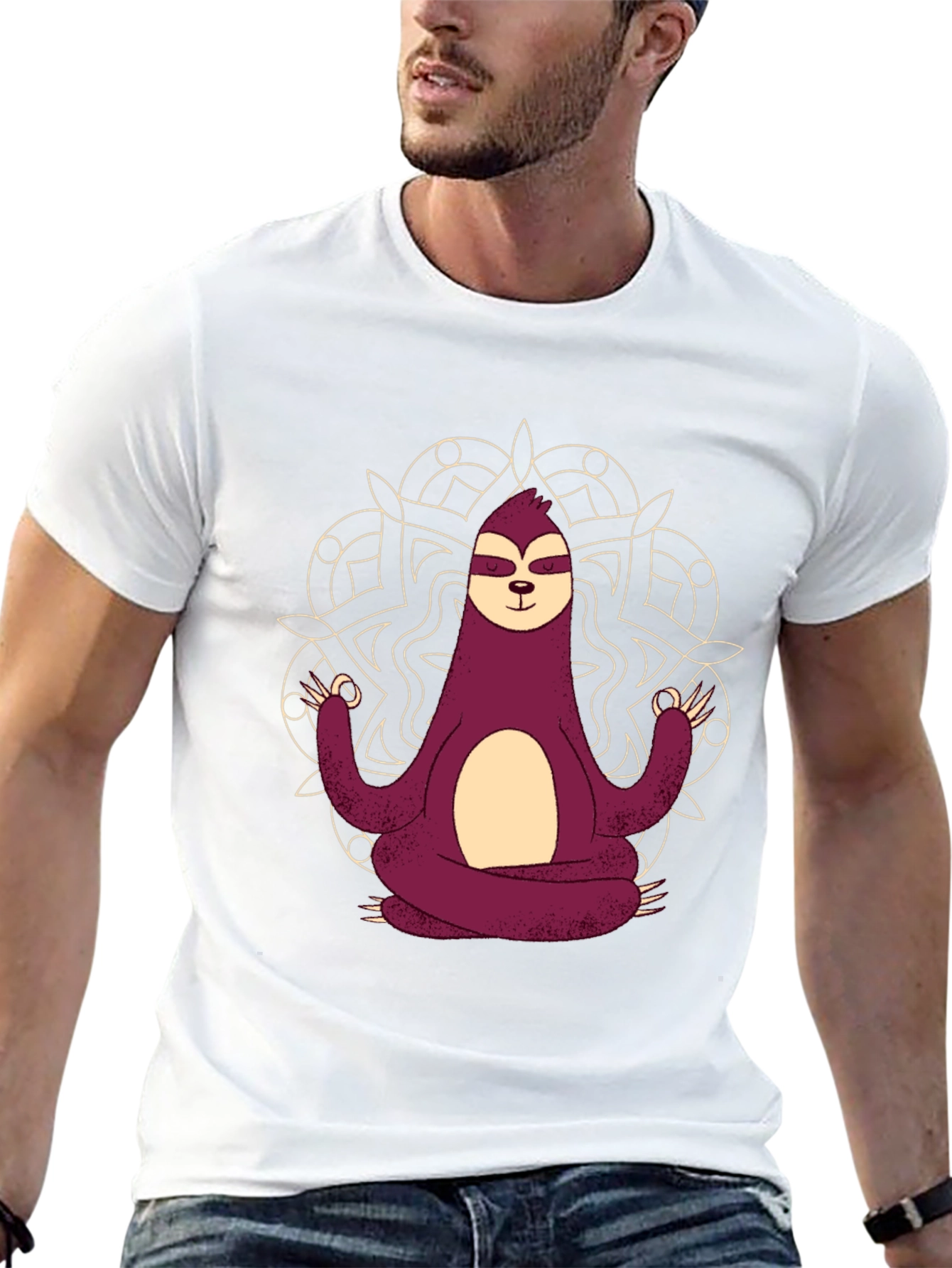 Meditating Sloth Graphic Tee - Relaxed Fit