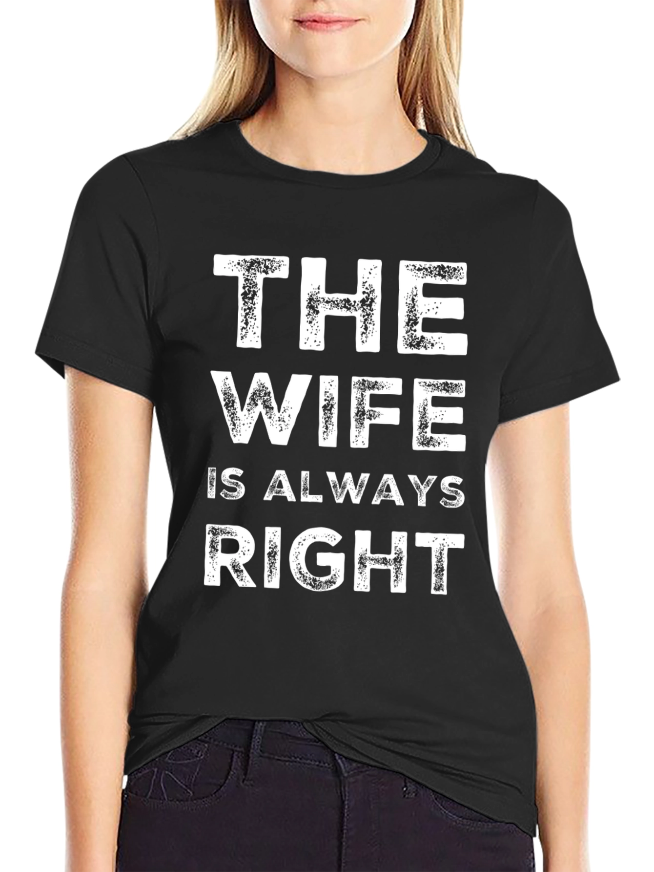The Wife Is Always Right Mens Black T-Shirt