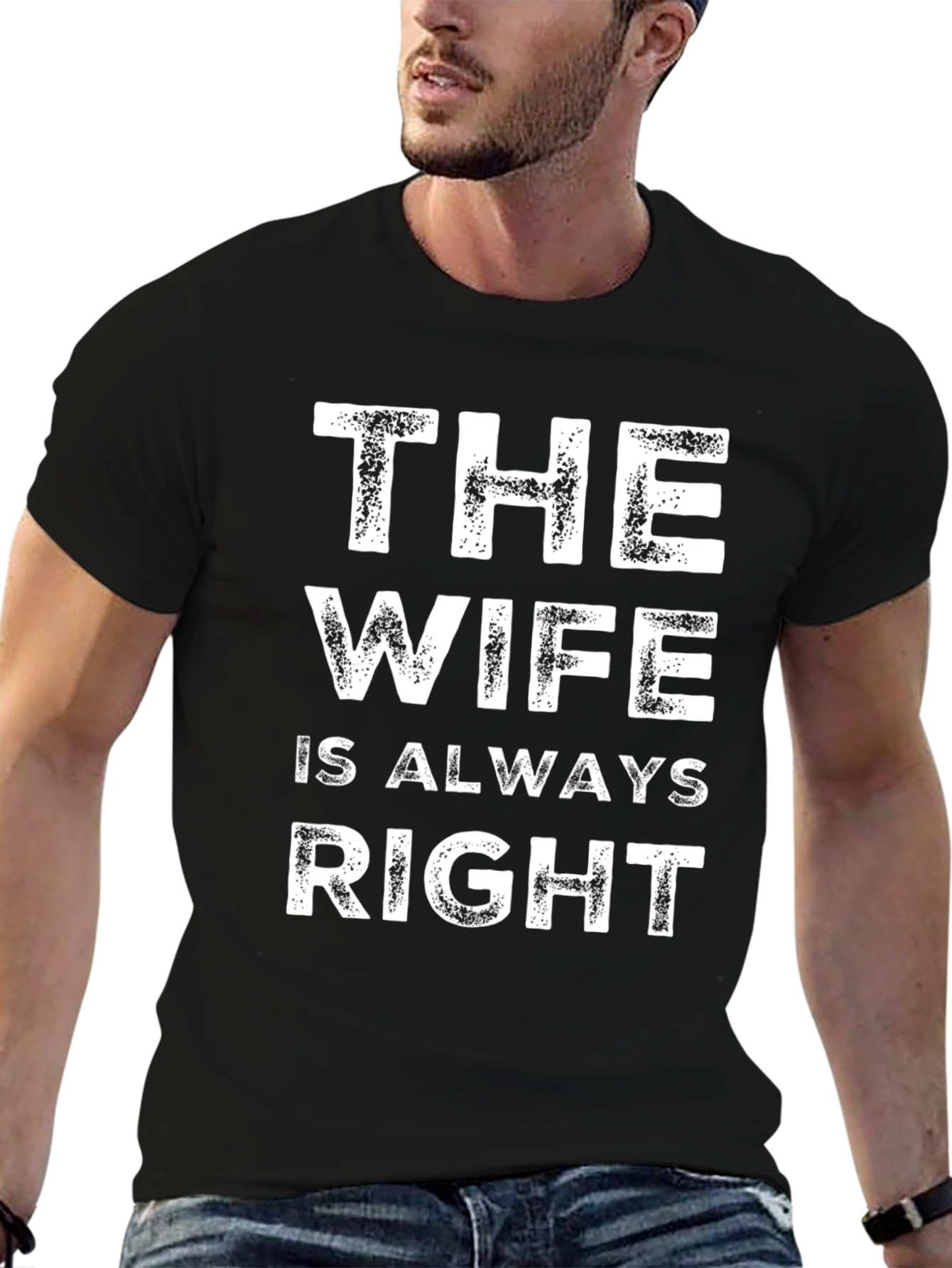 The Wife Is Always Right Mens Black T-Shirt