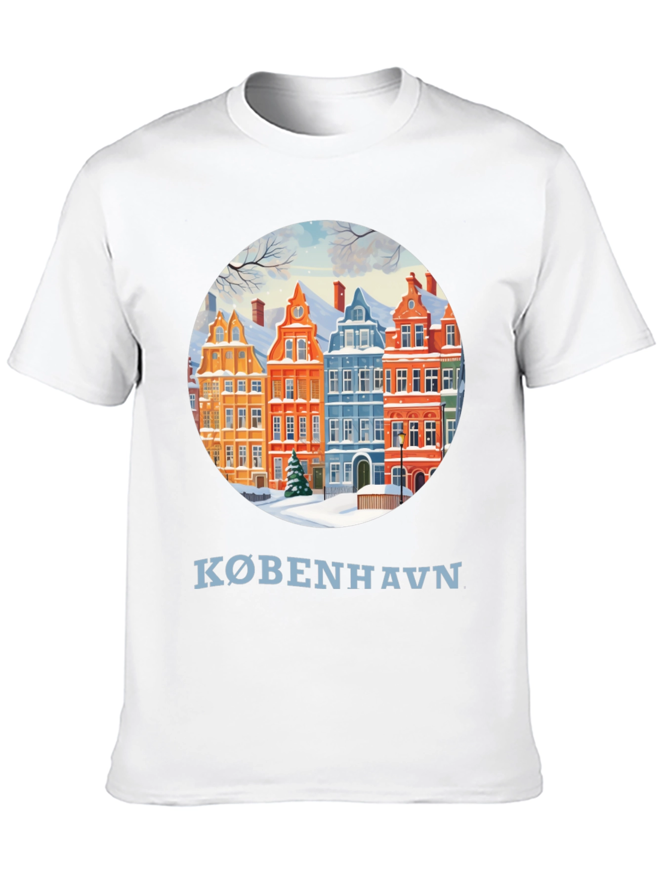 Copenhagen Winter Houses Graphic T-Shirt