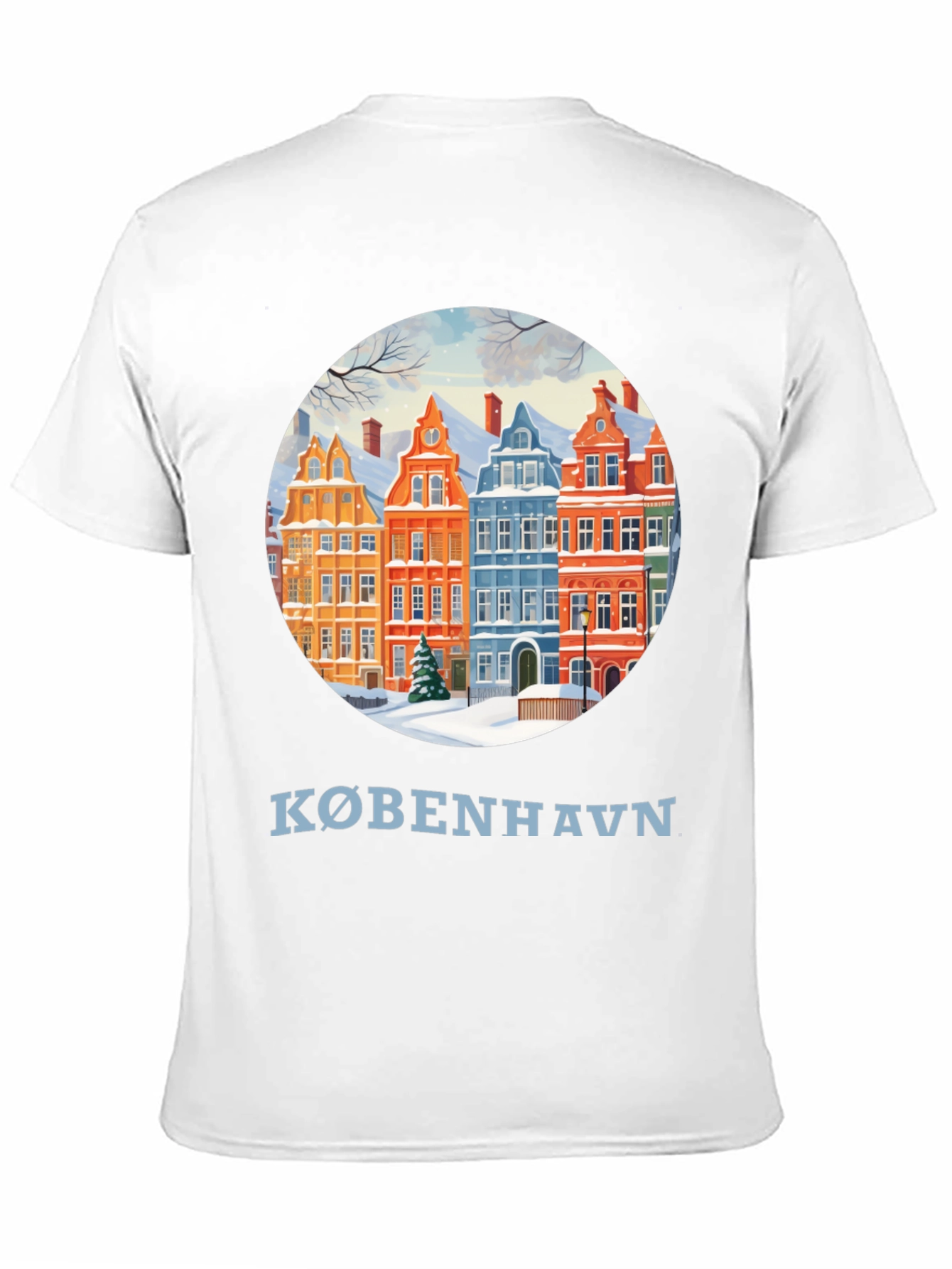 Copenhagen Winter Houses Graphic T-Shirt