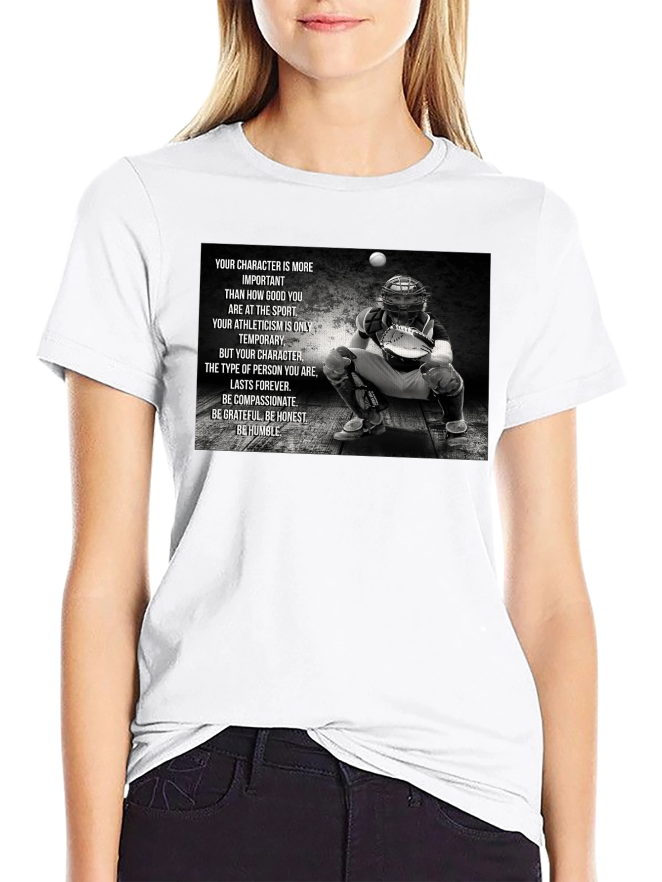 Character Baseball T-Shirt: Be Humble
