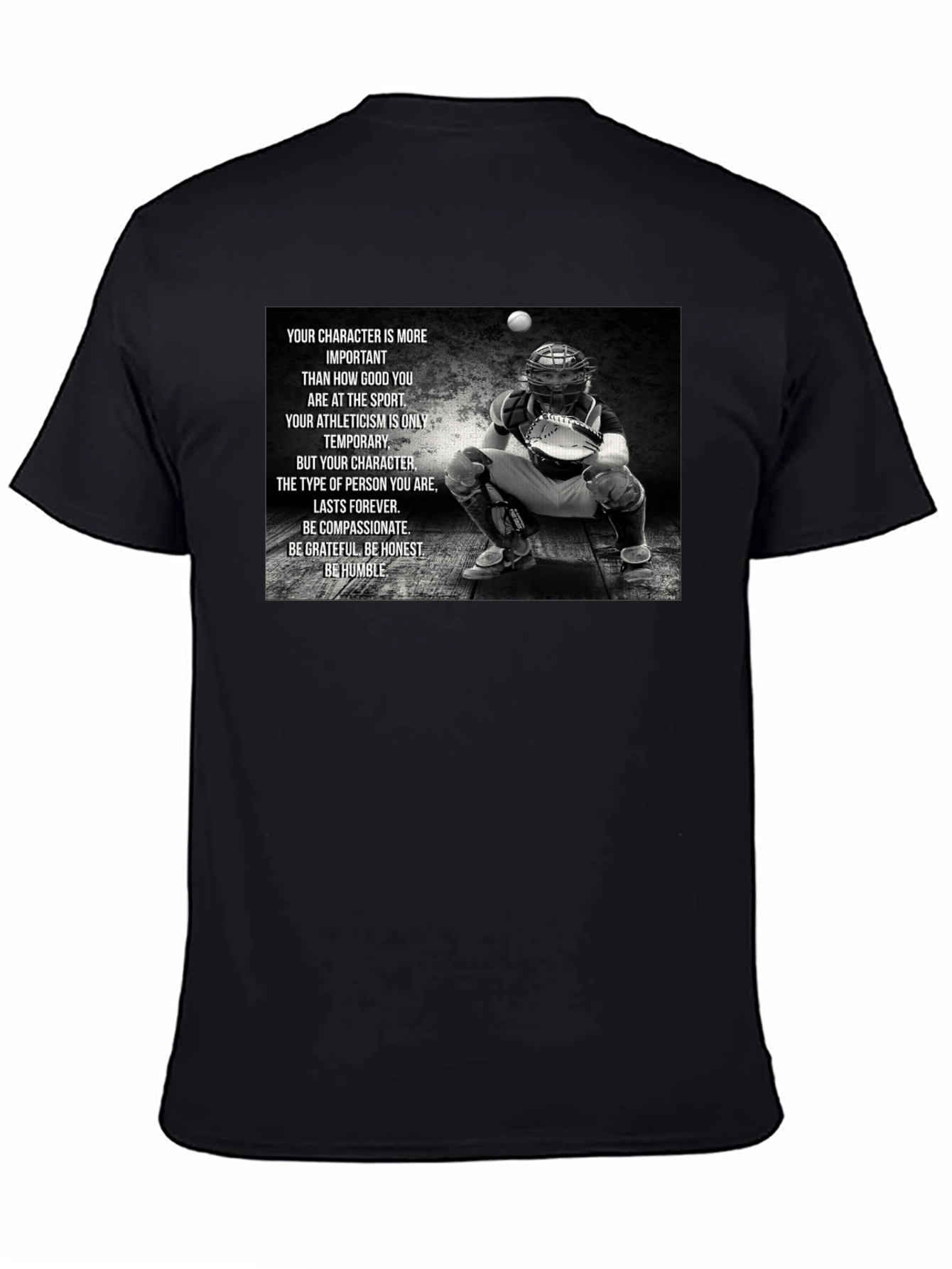 Character Baseball T-Shirt: Be Humble