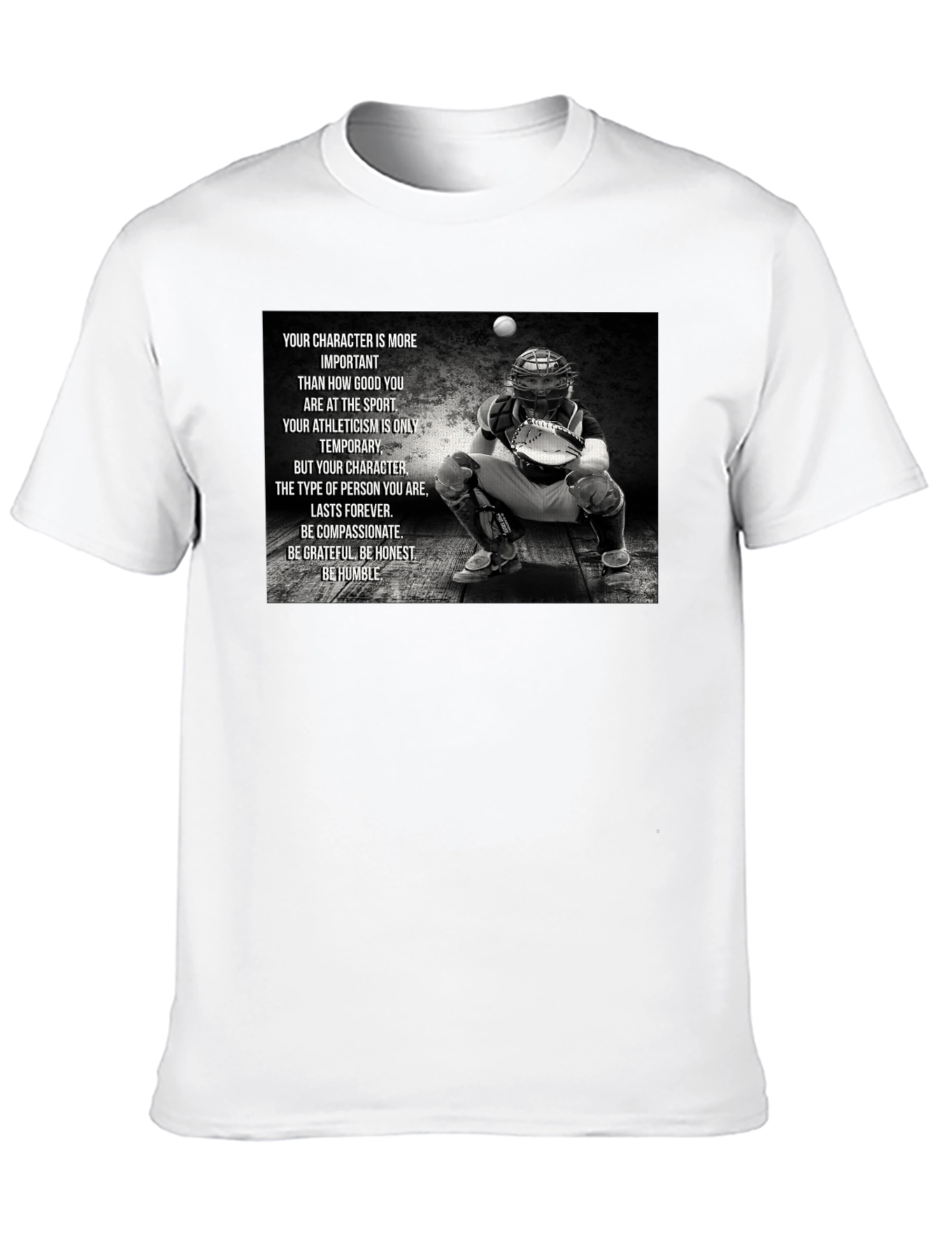 Character Baseball T-Shirt: Be Humble