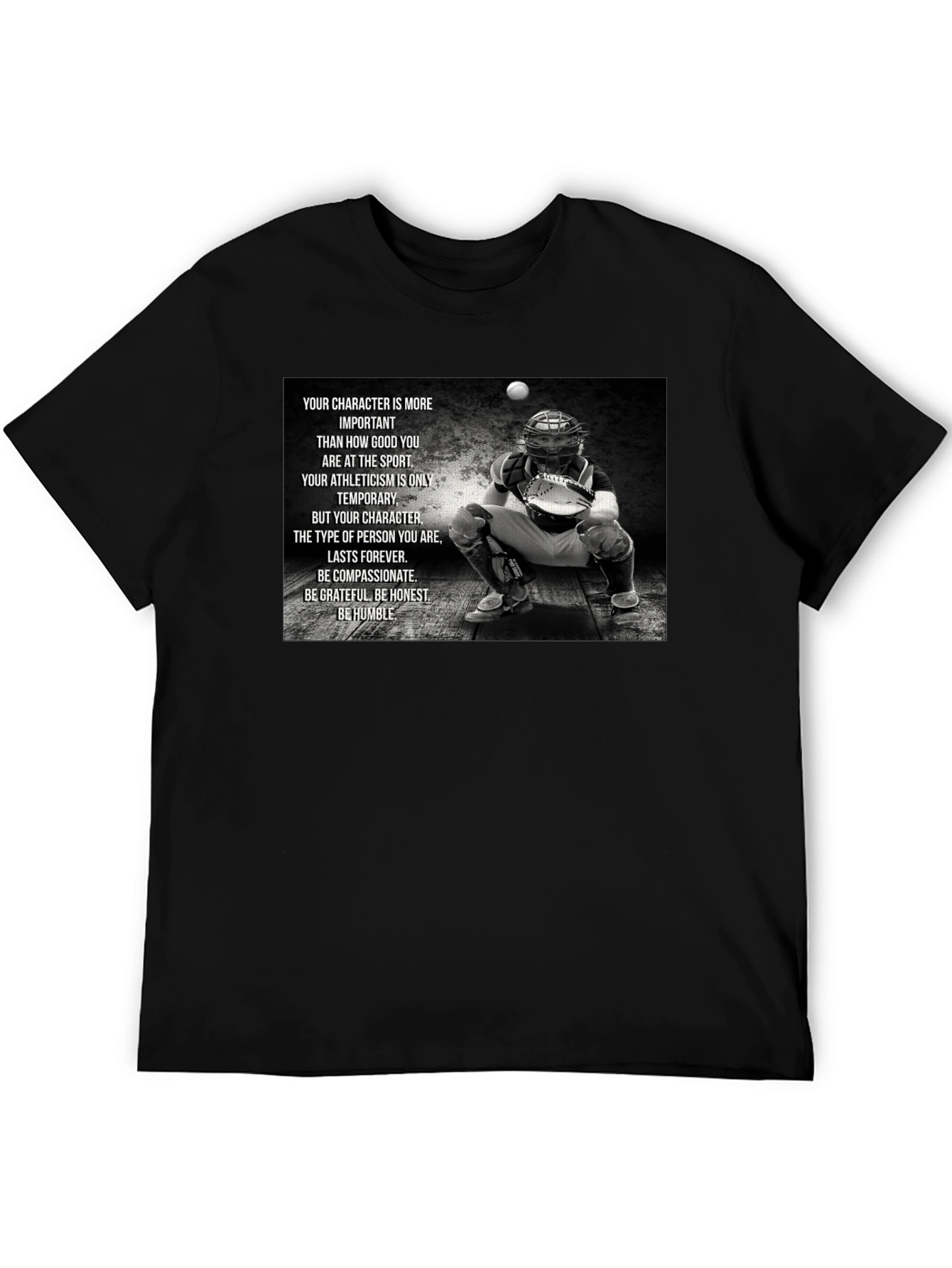 Character Baseball T-Shirt: Be Humble