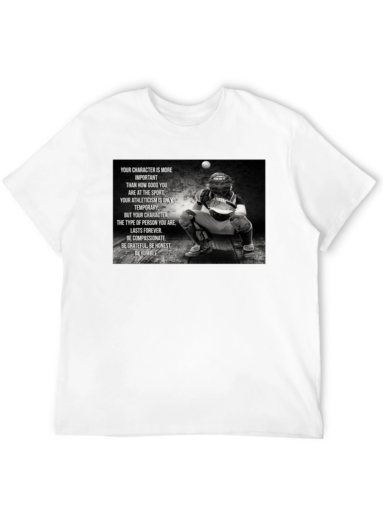 Character Baseball T-Shirt: Be Humble