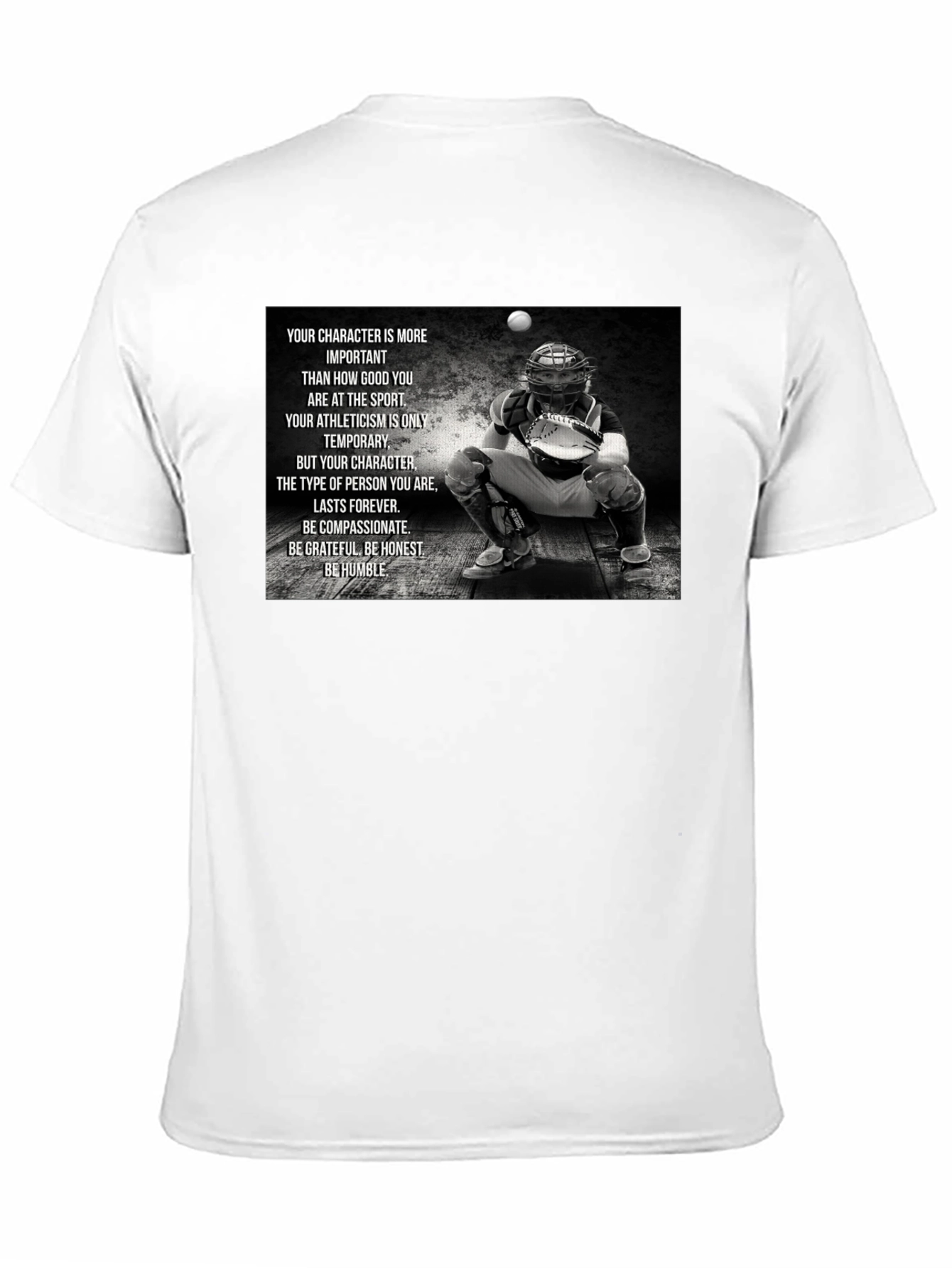 Character Baseball T-Shirt: Be Humble