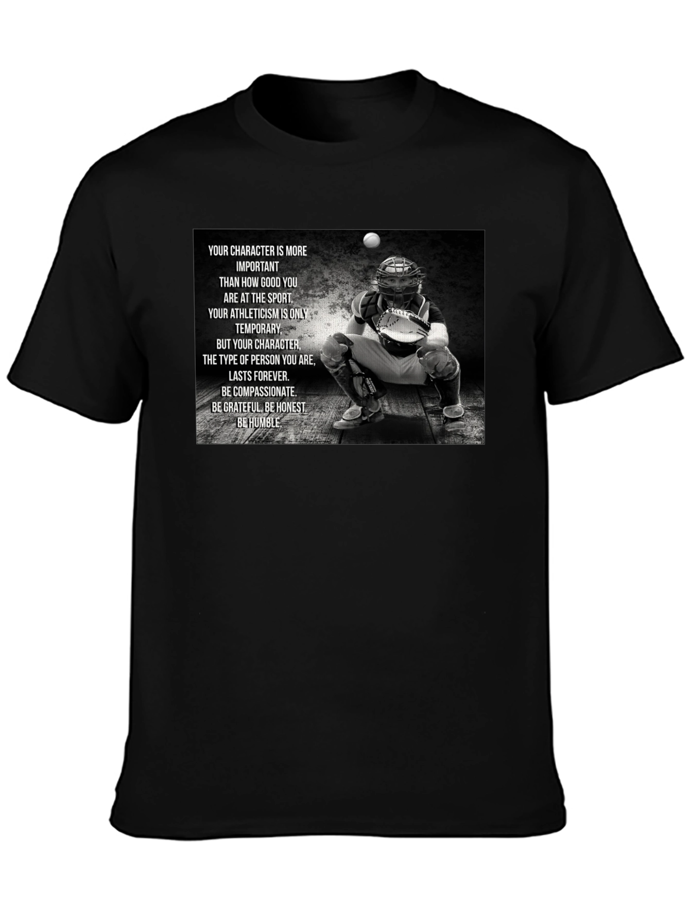 Character Baseball T-Shirt: Be Humble